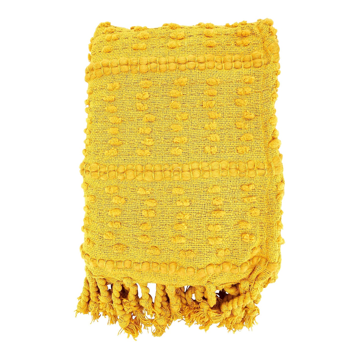 CozyTextured Stripe Woven Fringe Throw Blanket