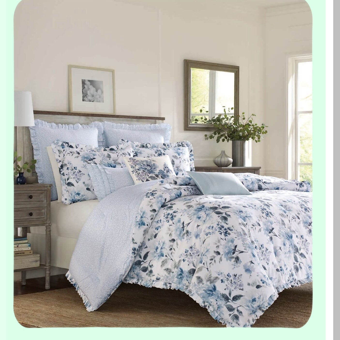 Cozy Cottage Blue Envelope Throw Pillow - Home Decor Accent Cushion for Living Room, Bedroom, Sofa - Soft, Stylish, Comfortable - 1 Pack