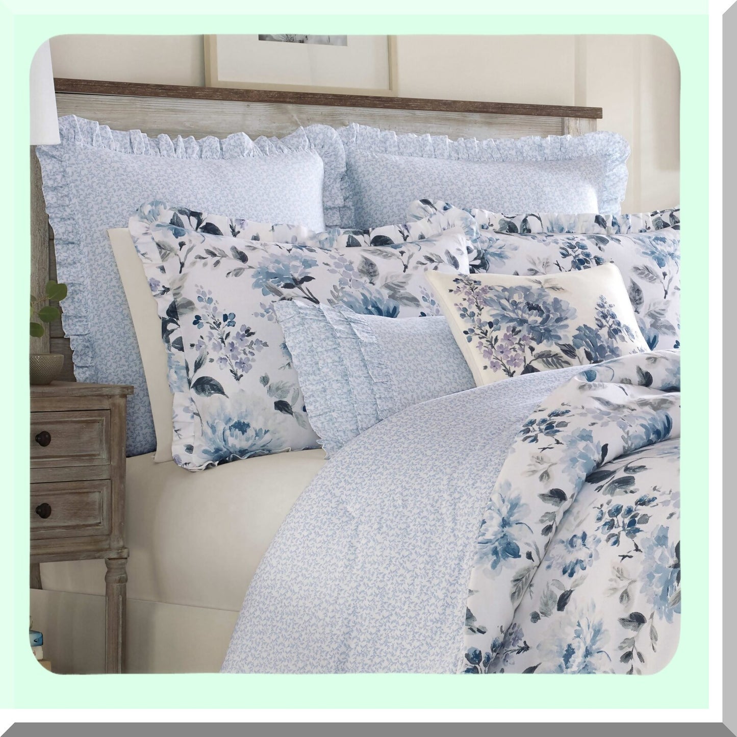 Cozy Cottage Blue Envelope Throw Pillow - Home Decor Accent Cushion for Living Room, Bedroom, Sofa - Soft, Stylish, Comfortable - 1 Pack