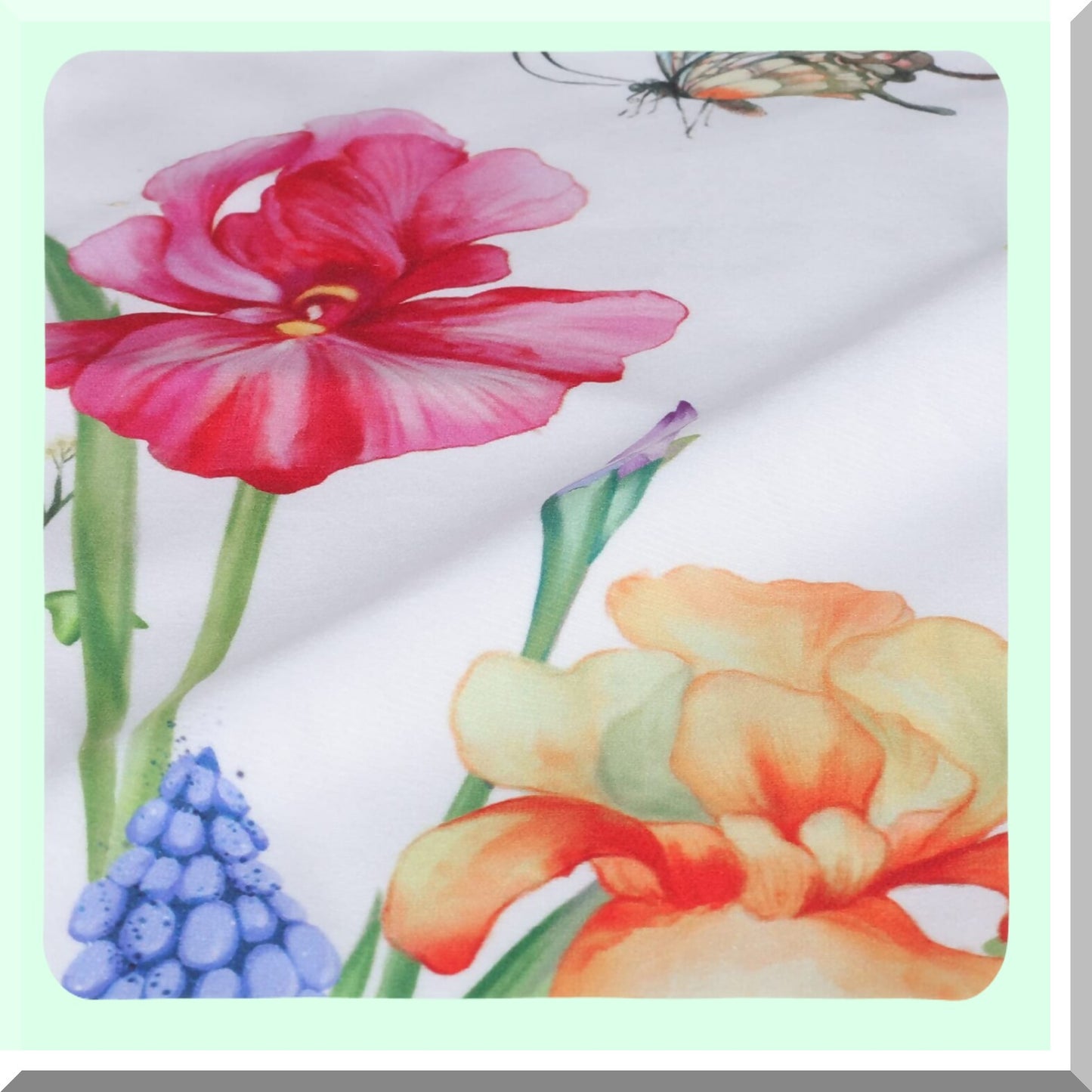 Floral Bliss Velvet Pillow Covers - Set of 4 | Spring Narcissus Iris Flower Decorative Cushion Cases 18x18 Inch | Outdoor Sofa Garden Couch Home Decor