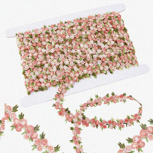 10 Yards 3/4 Inch Rose Flower Trim Ribbon