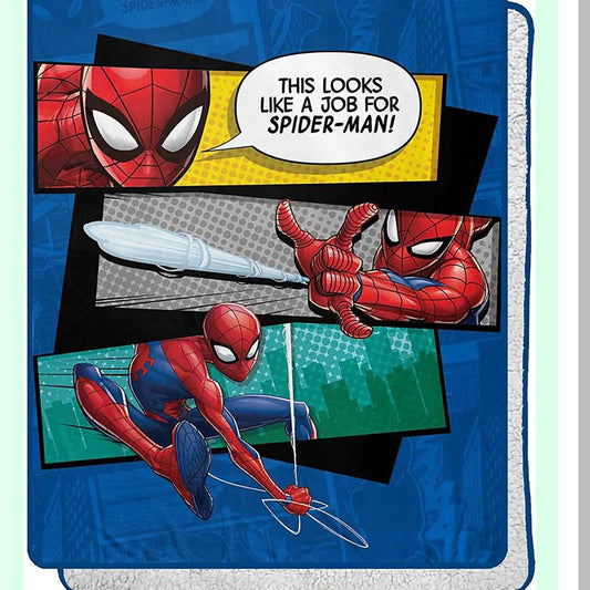 Ultimate Spider-Man Silk Touch Sherpa Throw Blanket, 40" x 50" - Cozy Marvel Hero Comfort"
