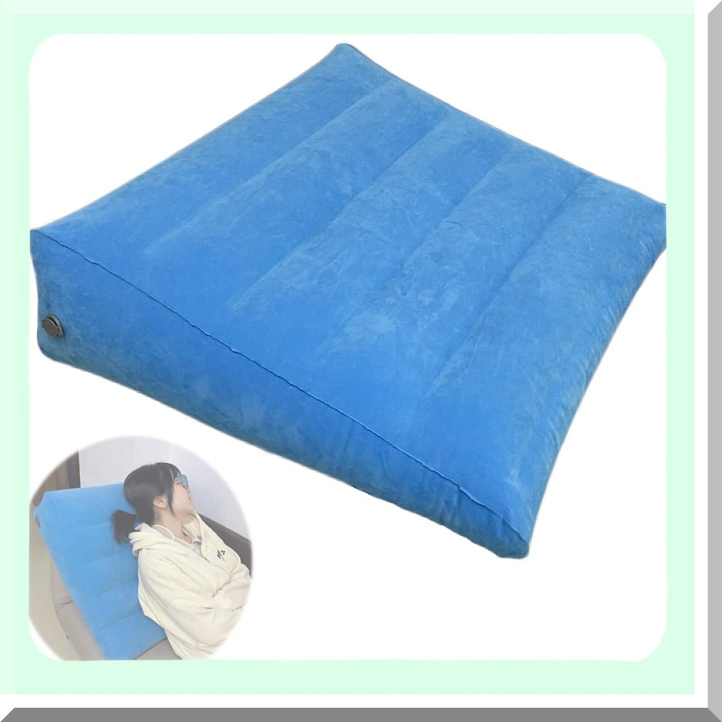 OrthoRest Inflatable Bed Wedge Pillow - Portable Orthopedic Back Support for Bedridden, Disabled, Elderly Patients - Travel Sleeping Aid & Back Rest - 26" Lx26 Wx8 H