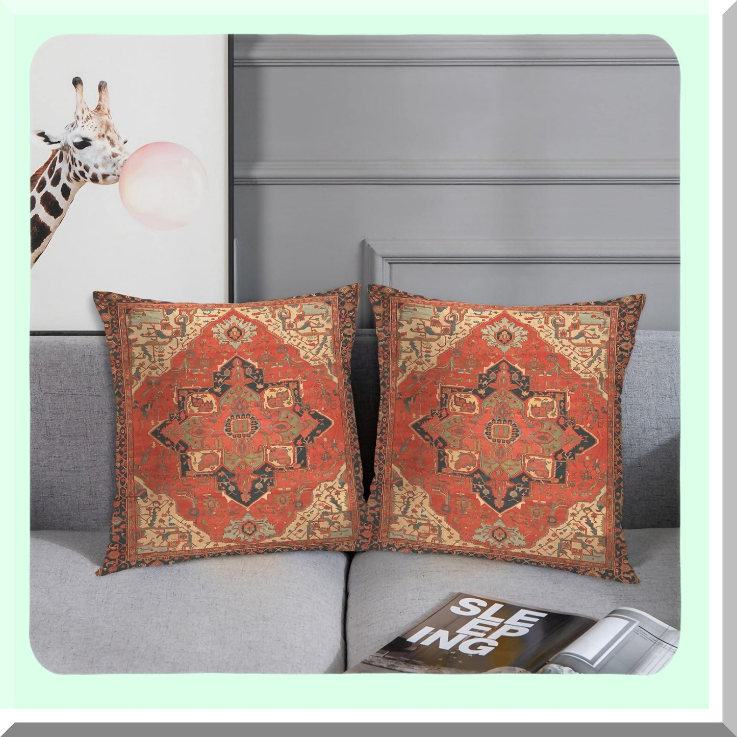 Yellow Abstract Tribal Pillowcase Set - 18x18 Inch Ethnic Decor for Bedroom & Living Room - Cushion Sofa Cover - Home Art Decorative Throw Pillow Covers (Set of 2)