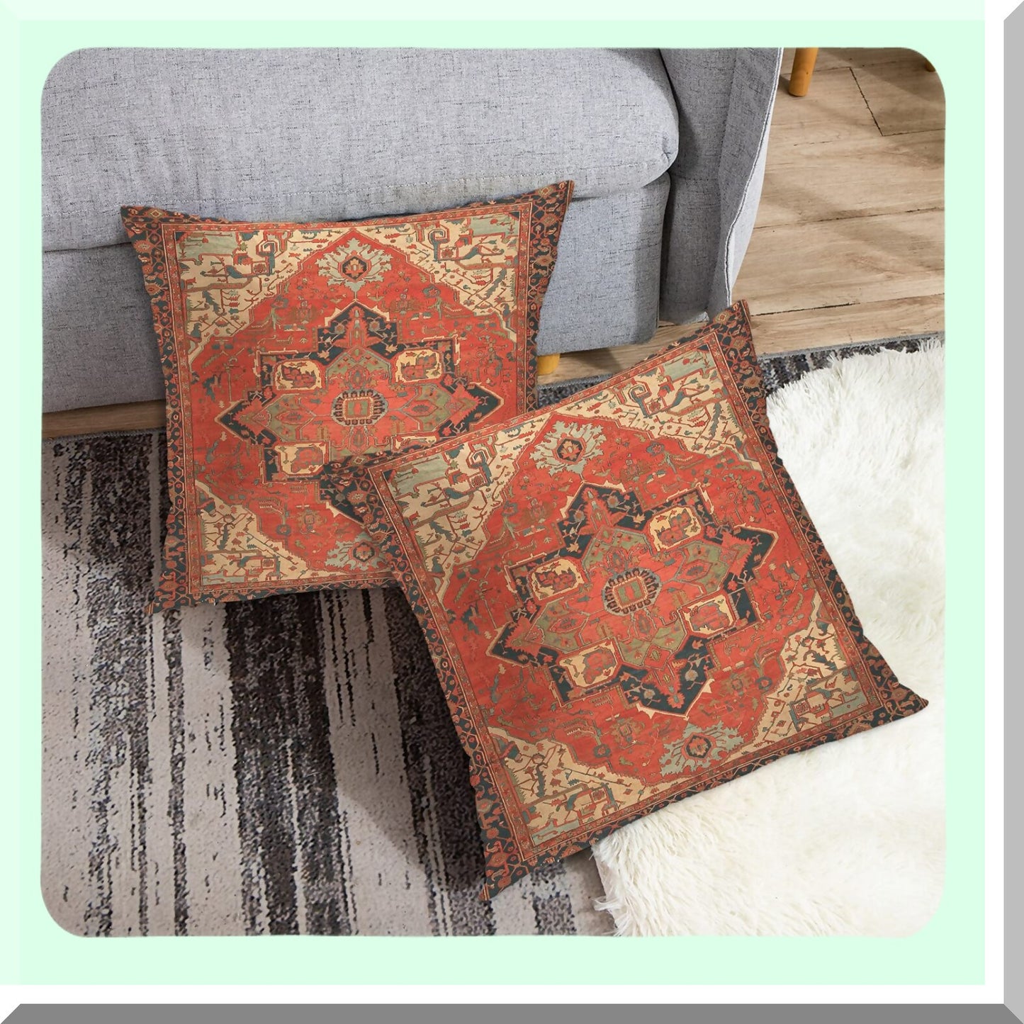 Yellow Abstract Tribal Pillowcase Set - 18x18 Inch Ethnic Decor for Bedroom & Living Room - Cushion Sofa Cover - Home Art Decorative Throw Pillow Covers (Set of 2)
