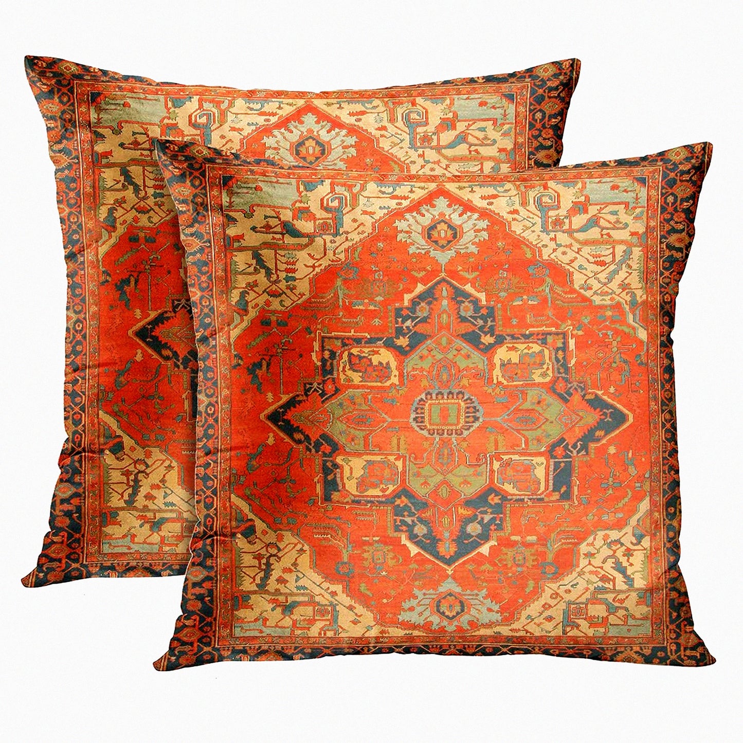 Yellow Abstract Tribal Pillowcase Set - 18x18 Inch Ethnic Decor for Bedroom & Living Room - Cushion Sofa Cover - Home Art Decorative Throw Pillow Covers (Set of 2)