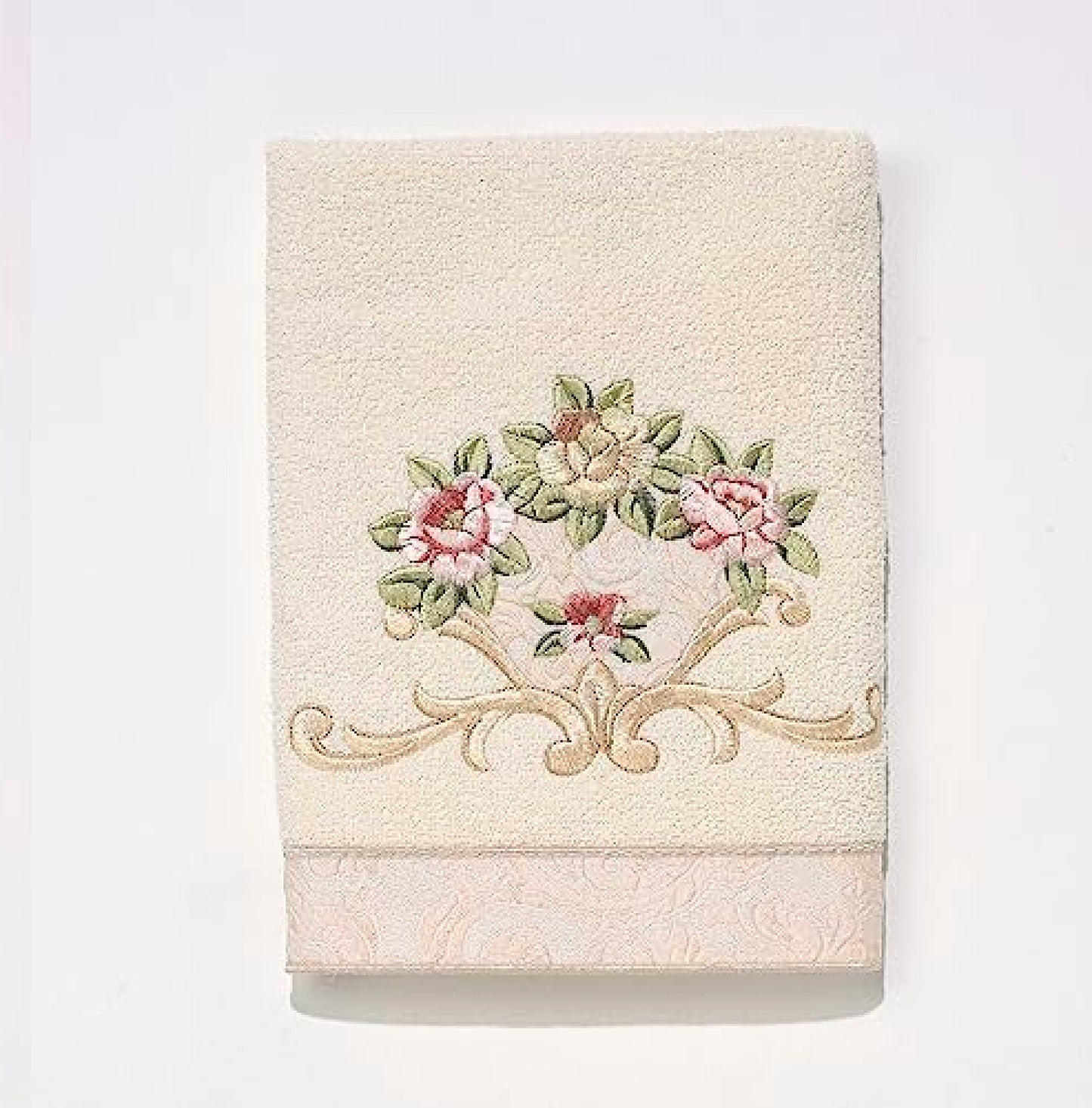 Rosefan Hand Towel Ivory 13" x 10"