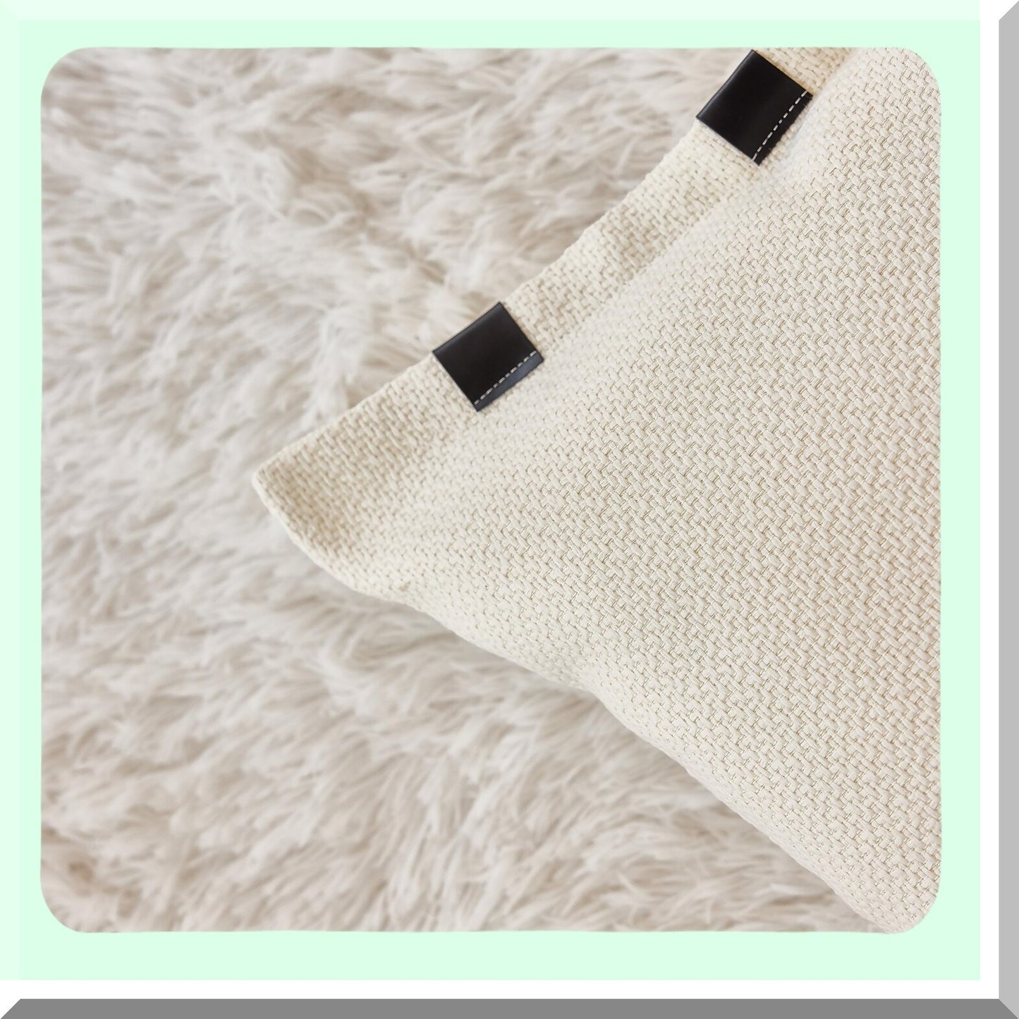 Beige Square Cushion Covers - Set of 2 Decorative Throw Pillow Cases for Home Sofa - 18x18 Inch Couch Accessories