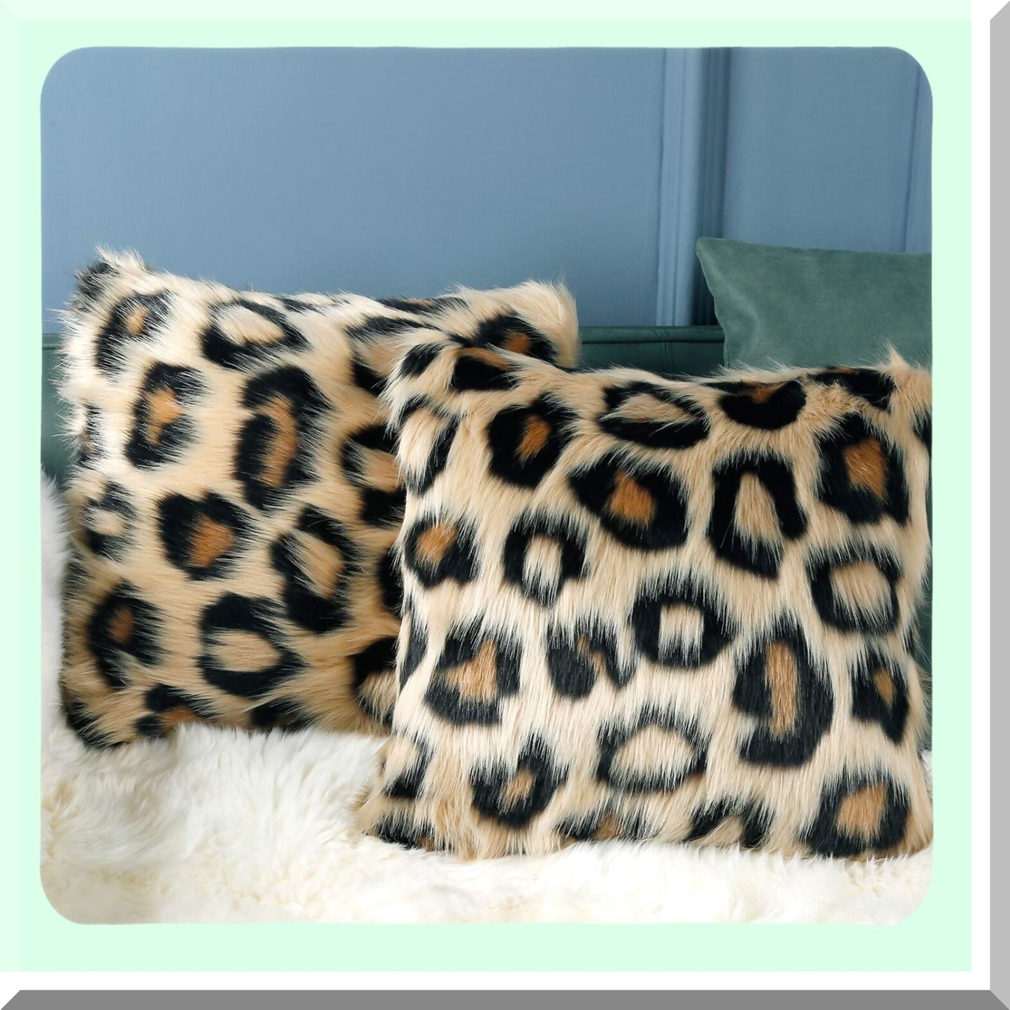 Leopard Luxe Plush Pillowcase - Decorative Cheetah Cover for Bedroom & Sofa - True Print Shaggy Cushion Case - 18x18inch Cozy Home Decor