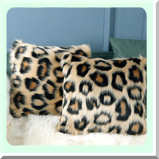 Leopard Luxe Plush Pillowcase - Decorative Cheetah Cover for Bedroom & Sofa - True Print Shaggy Cushion Case - 18x18inch Cozy Home Decor