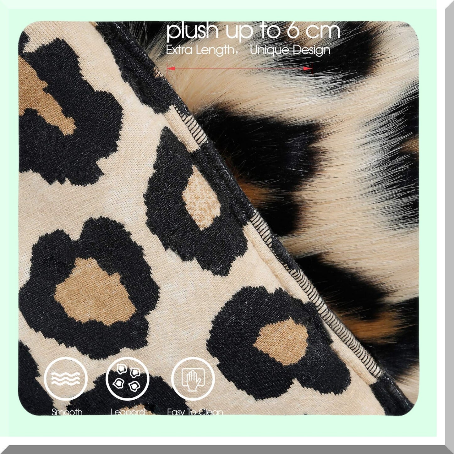 Leopard Luxe Plush Pillowcase - Decorative Cheetah Cover for Bedroom & Sofa - True Print Shaggy Cushion Case - 18x18inch Cozy Home Decor