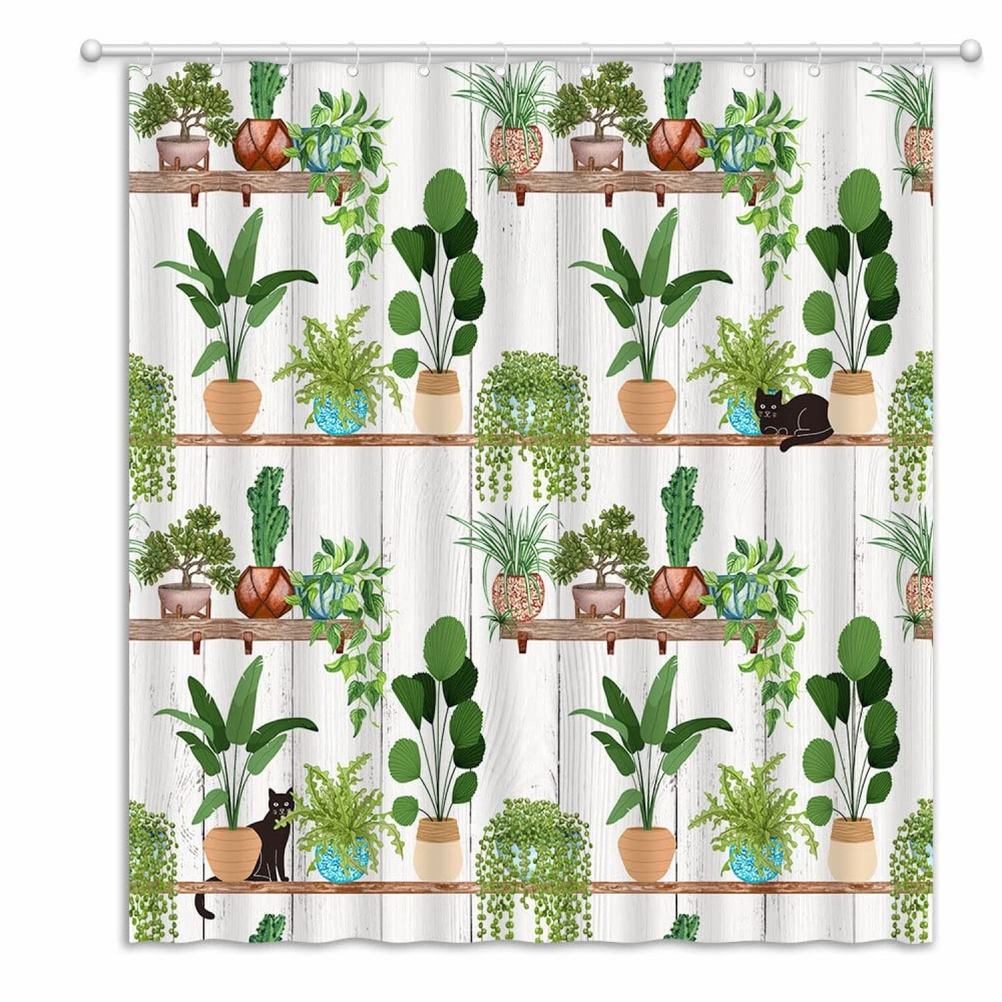 Greenhouse Shower Curtain Cactus Tropical Green 70x70