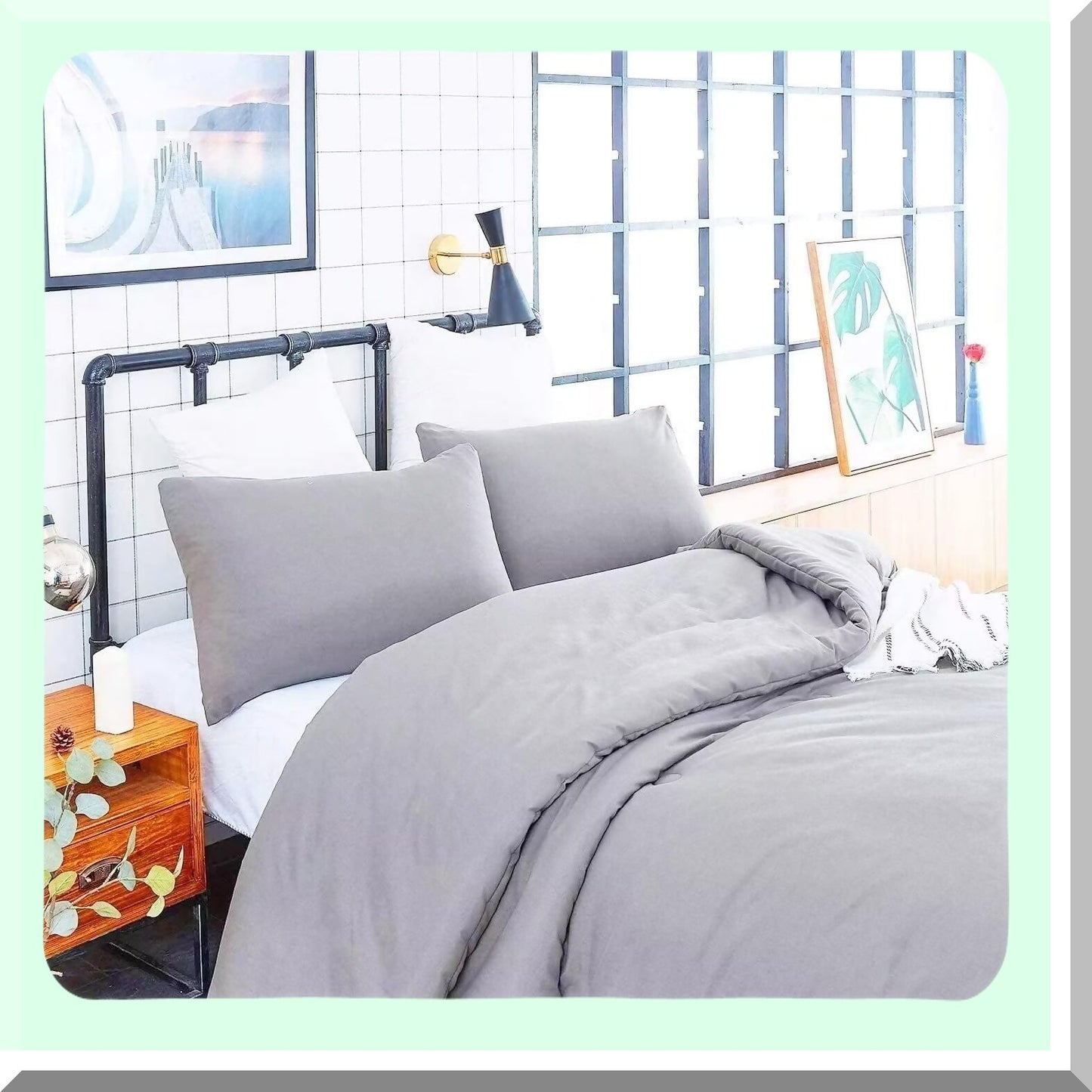 Silver Gray CaliComfort Set - Modern California Size Bedding with Chic Grey Design for Ultimate Comfort and Style