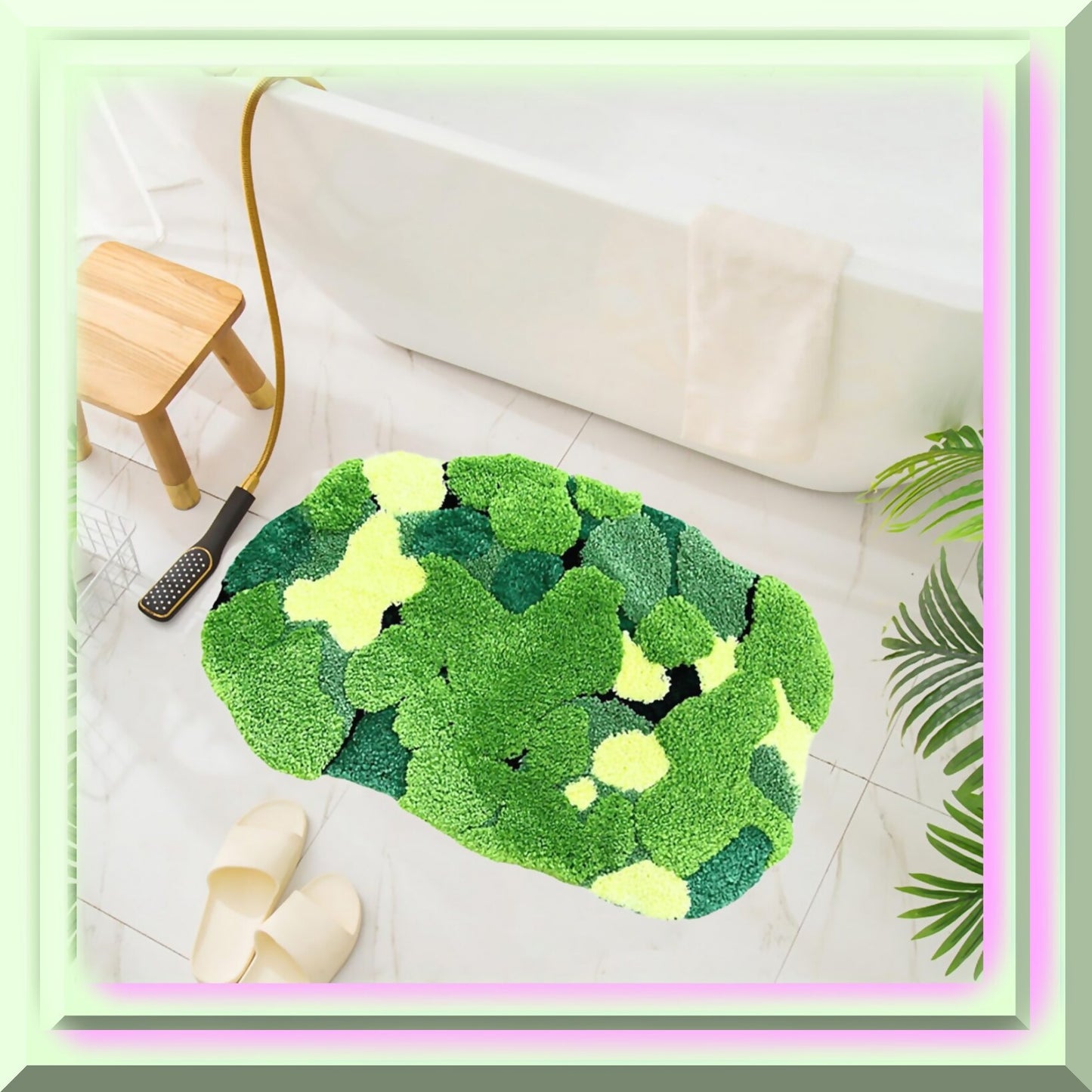 Green Moss Bath Rug 31x20 Inches