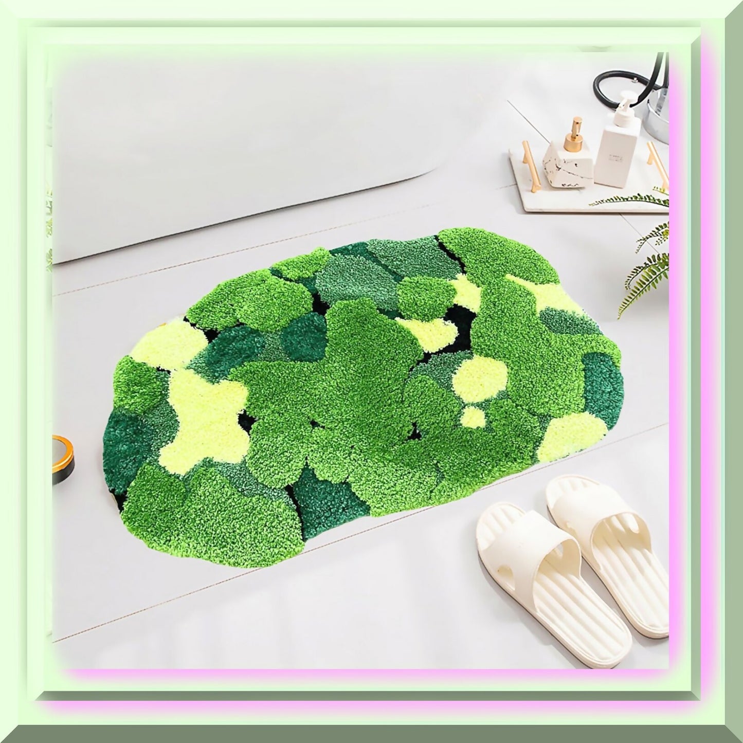 Green Moss Bath Rug 31x20 Inches