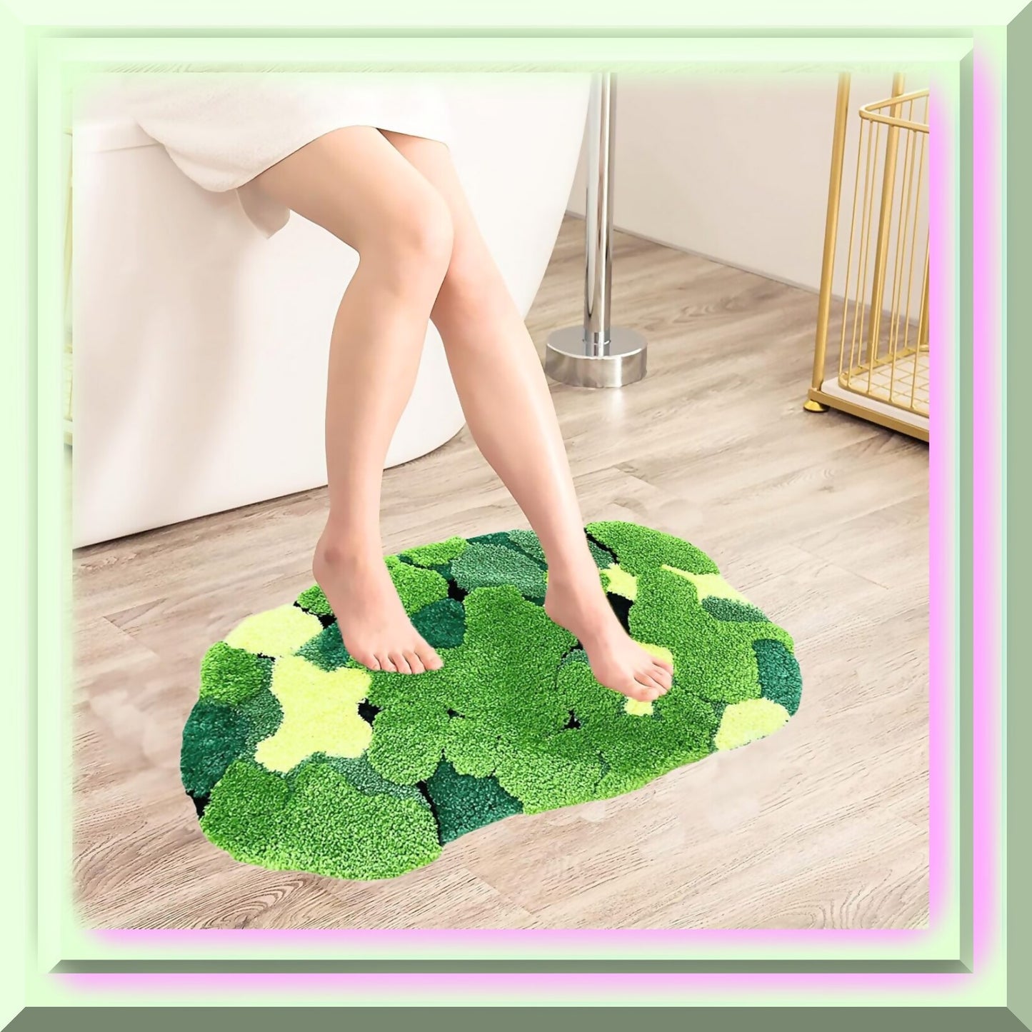 Green Moss Bath Rug 31x20 Inches