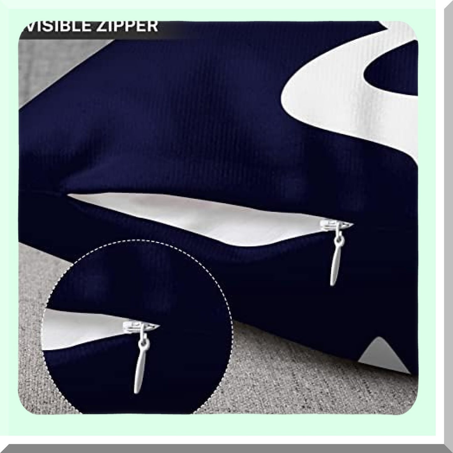 Coastal Stripe Anchor Pillow Covers - Set of 4 Navy Blue White Gray Decorative Cases for Home Decor, Standard Square 22x22 Inches