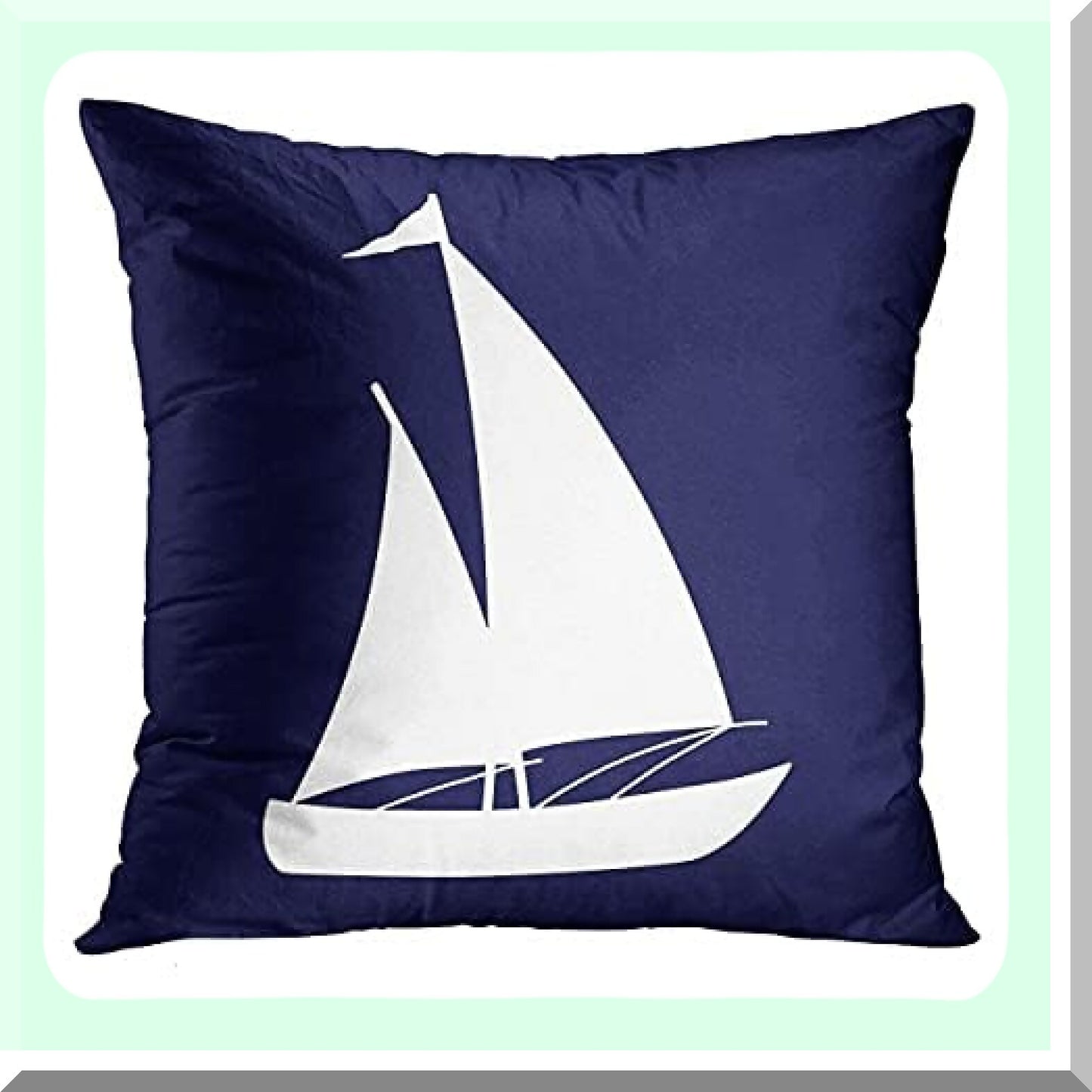 Coastal Stripe Anchor Pillow Covers - Set of 4 Navy Blue White Gray Decorative Cases for Home Decor, Standard Square 22x22 Inches