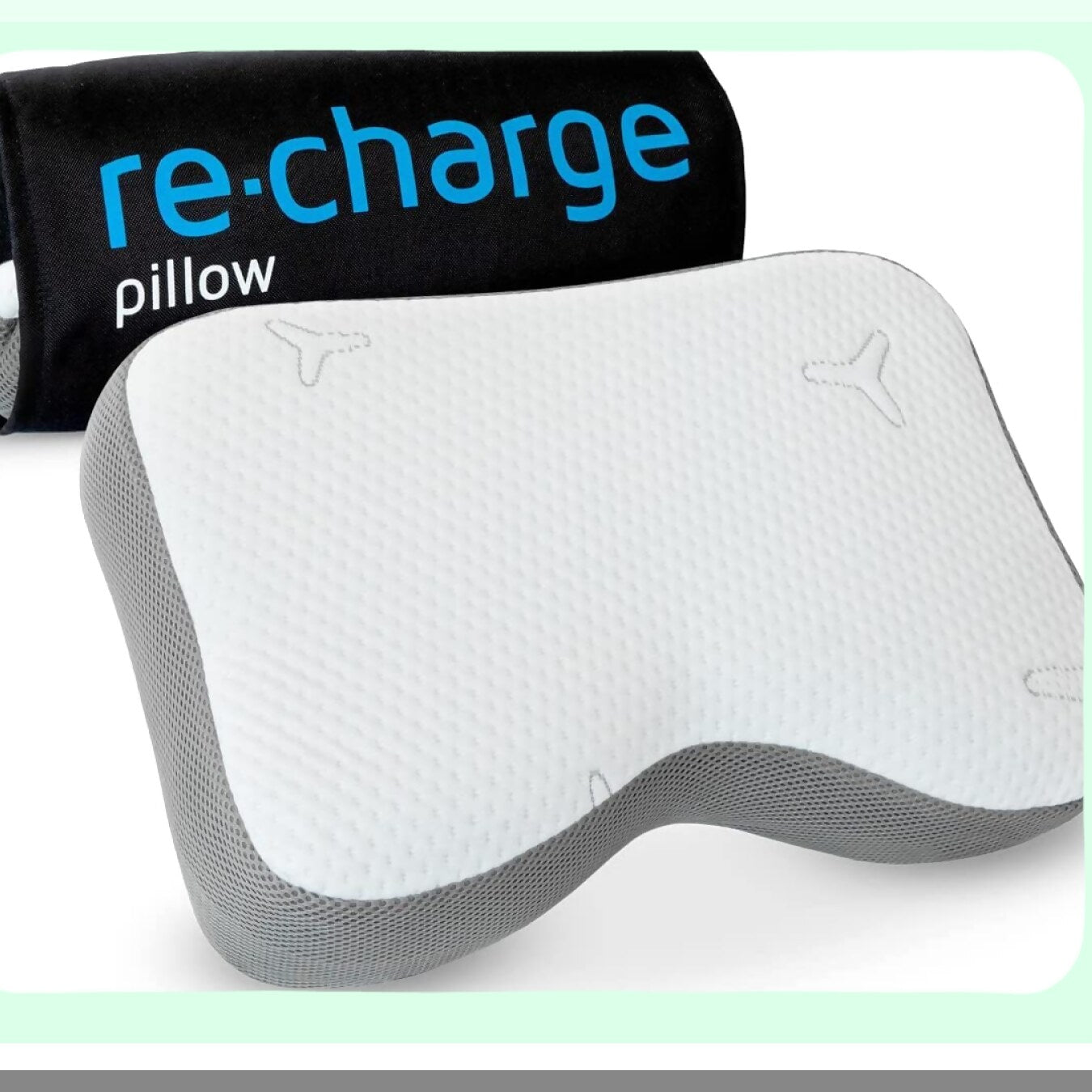 Bamboo Charcoal Orthopedic Travel Pillow - Intense Sleep Support