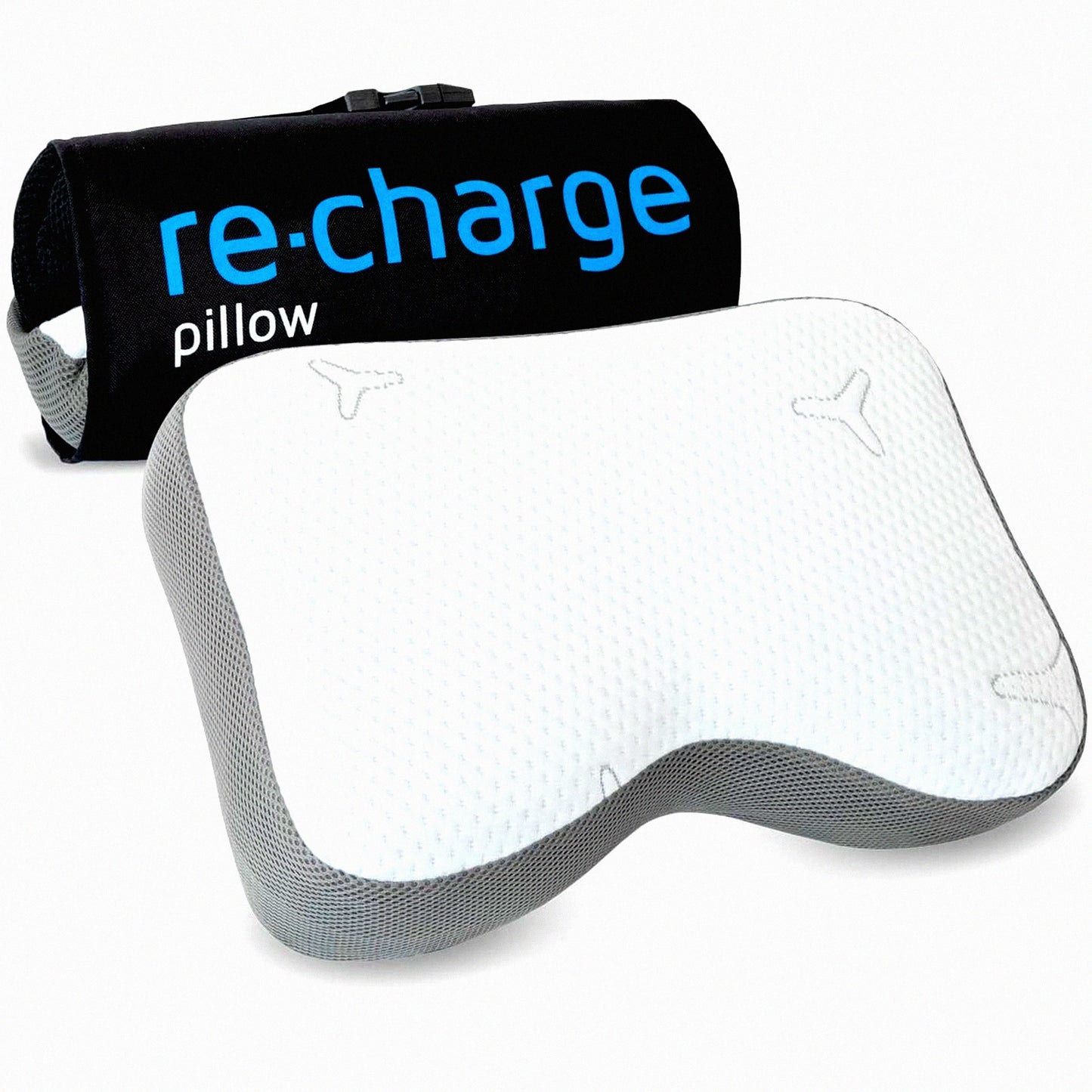 Bamboo Charcoal Orthopedic Travel Pillow - Intense Sleep Support