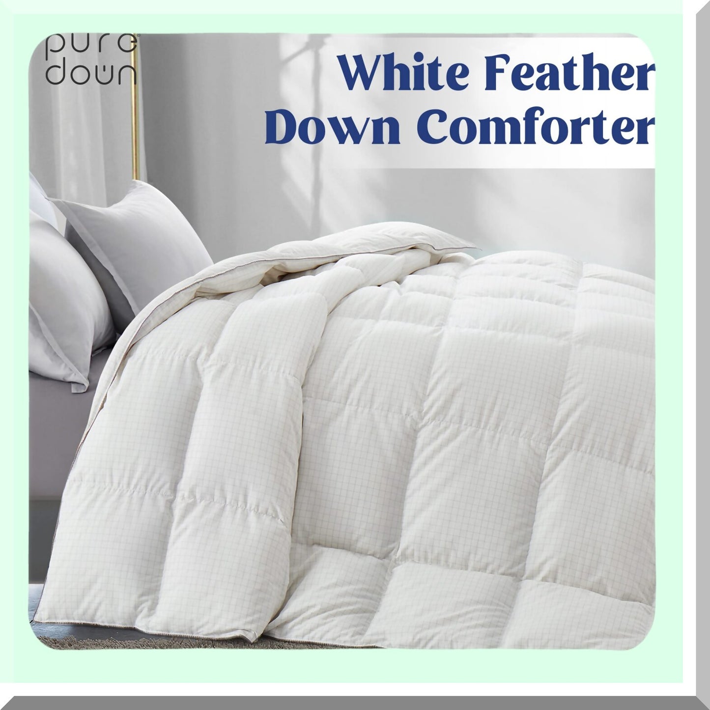 GridComfort All Season Duvet Insert - White Grid, Medium Warmth, 104"x88"