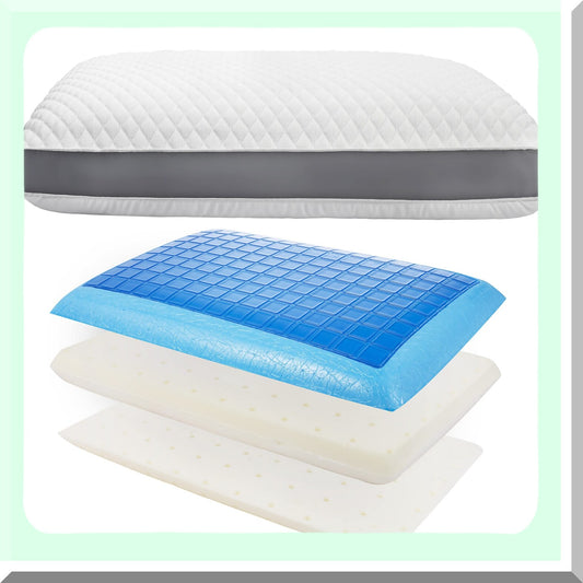 CoolDream Memory Foam Pillow - Adjustable Layers for Back, Stomach, Side Sleepers - Luxury Loft Bed Pillow for Sleeping - Standard Size