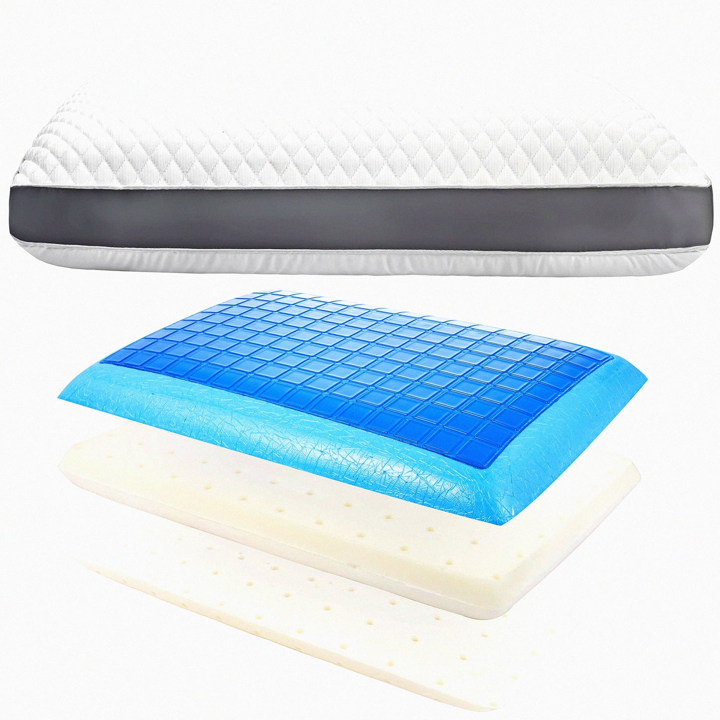 CoolDream Memory Foam Pillow - Adjustable Layers for Back, Stomach, Side Sleepers - Luxury Loft Bed Pillow for Sleeping - Standard Size