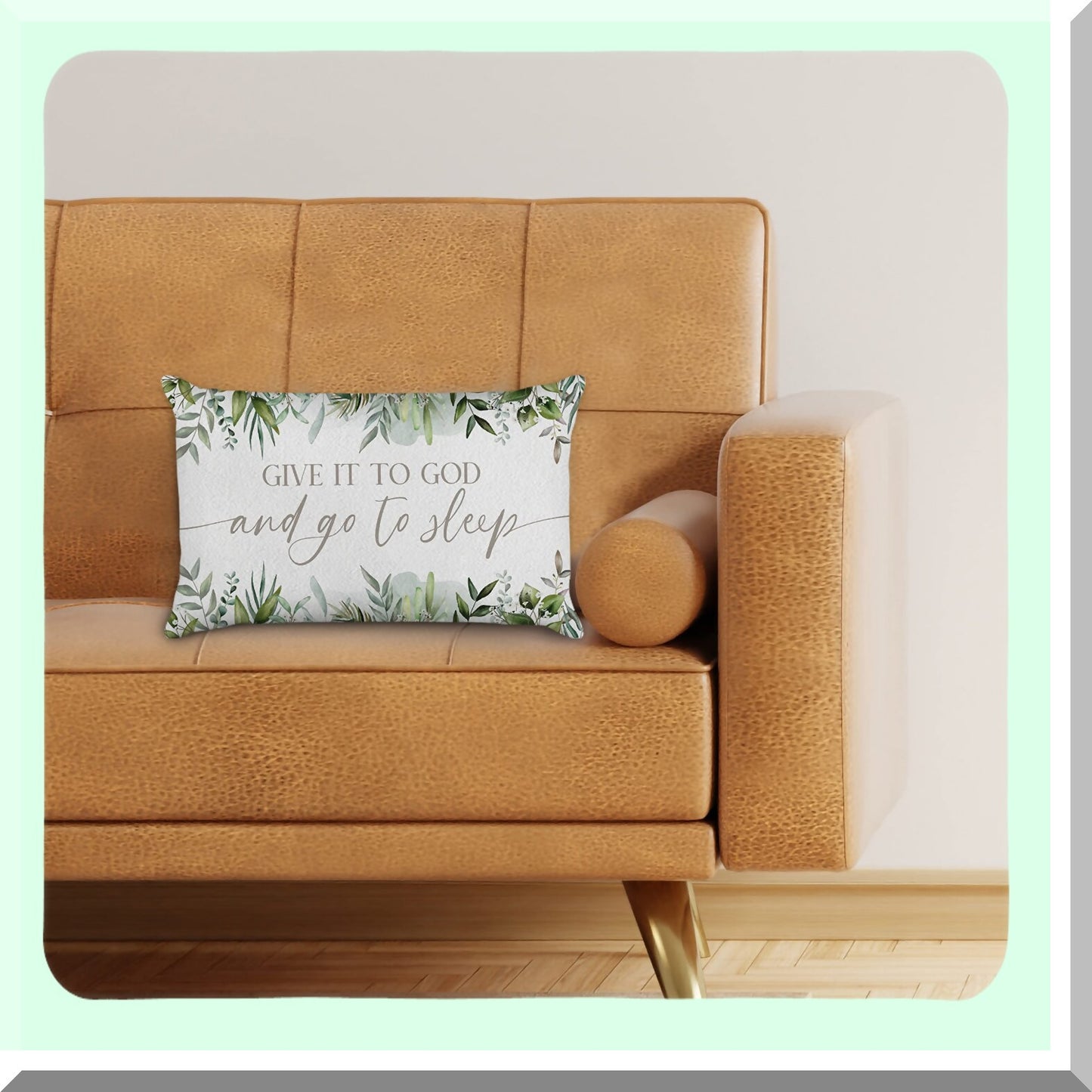 Eucalyptus Blessings Throw Pillow Case - Watercolor Decorative Cushion Cover for Christians - Home Living Room Bedroom Couch Sofa - Housewarming Gift