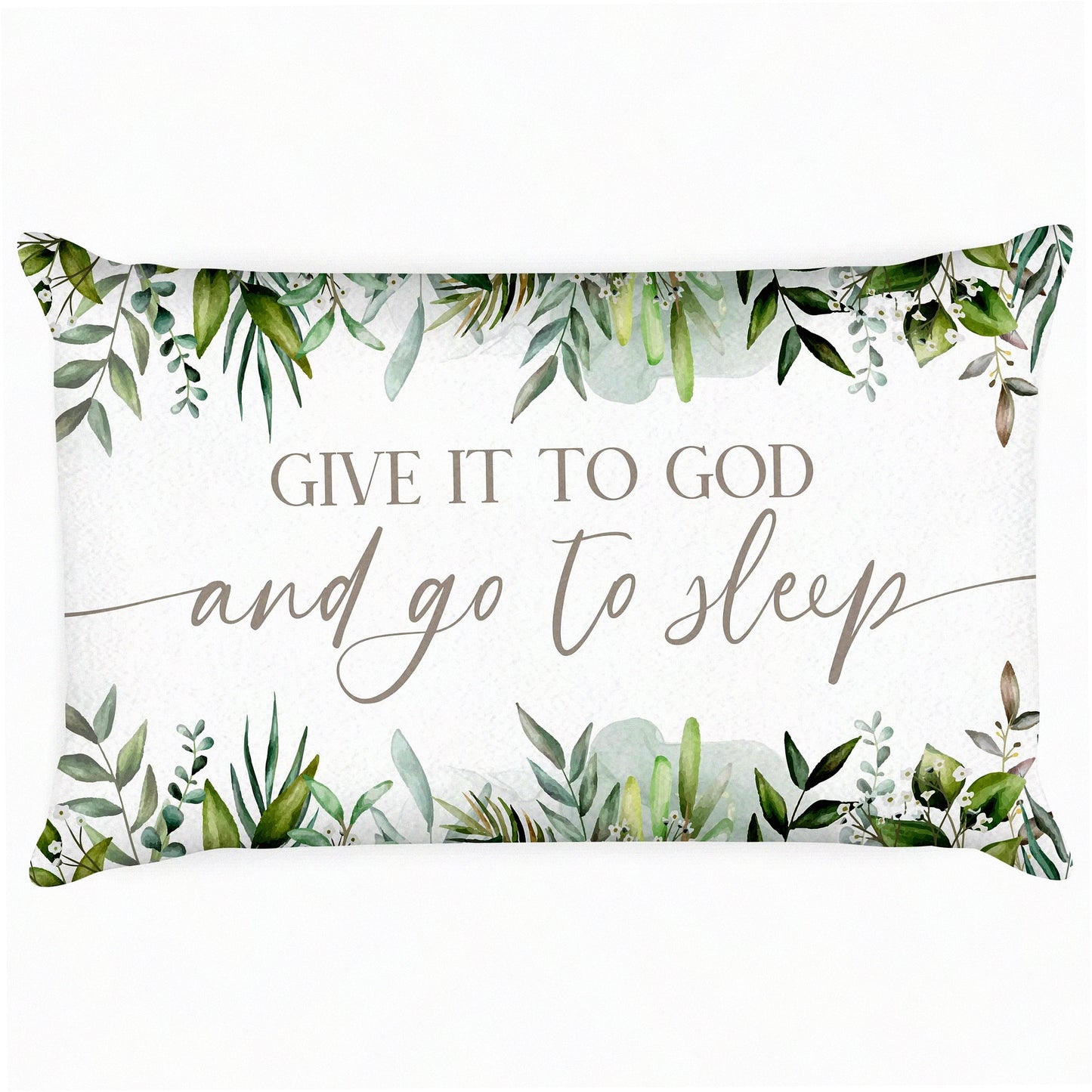 Eucalyptus Blessings Throw Pillow Case - Watercolor Decorative Cushion Cover for Christians - Home Living Room Bedroom Couch Sofa - Housewarming Gift