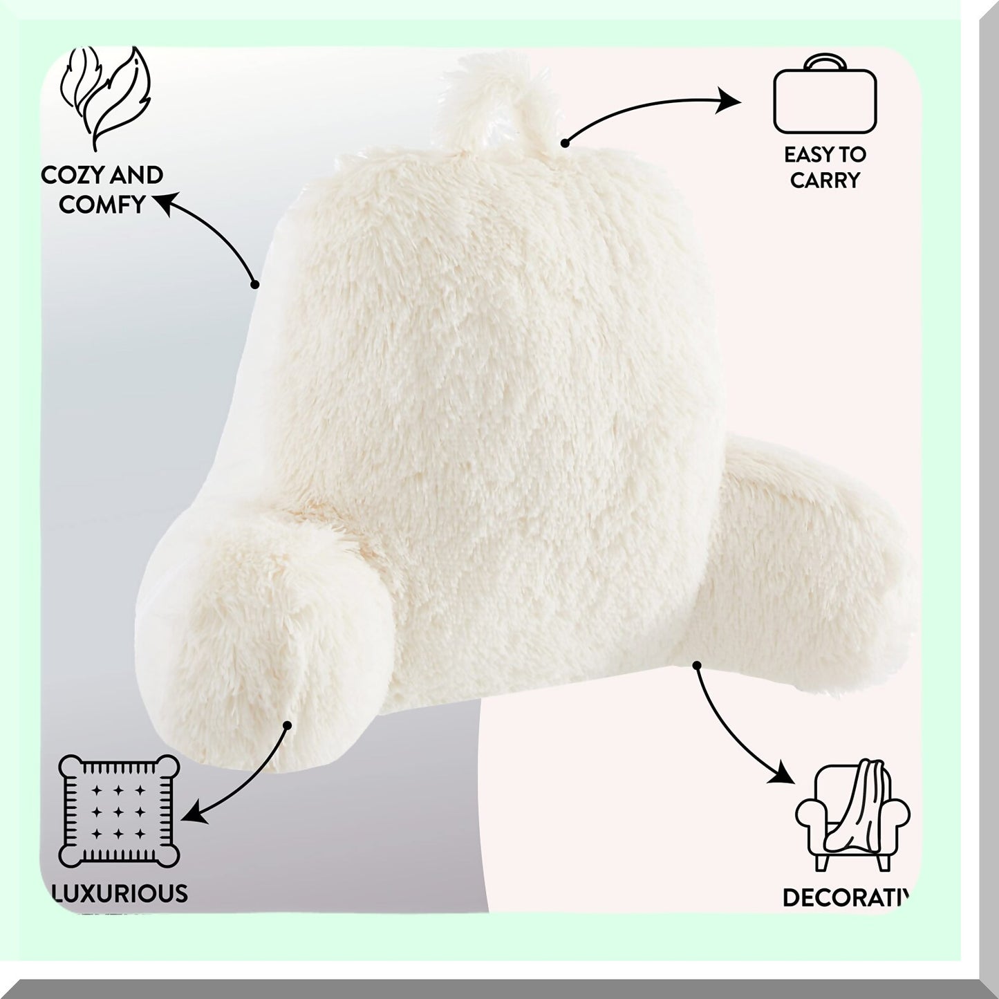 LongLocks Comfort Support Pillow - Ivory - Ergonomic Design for Long Hair Care, Neck Pain Relief, and Relaxation - Ideal for Home and Travel