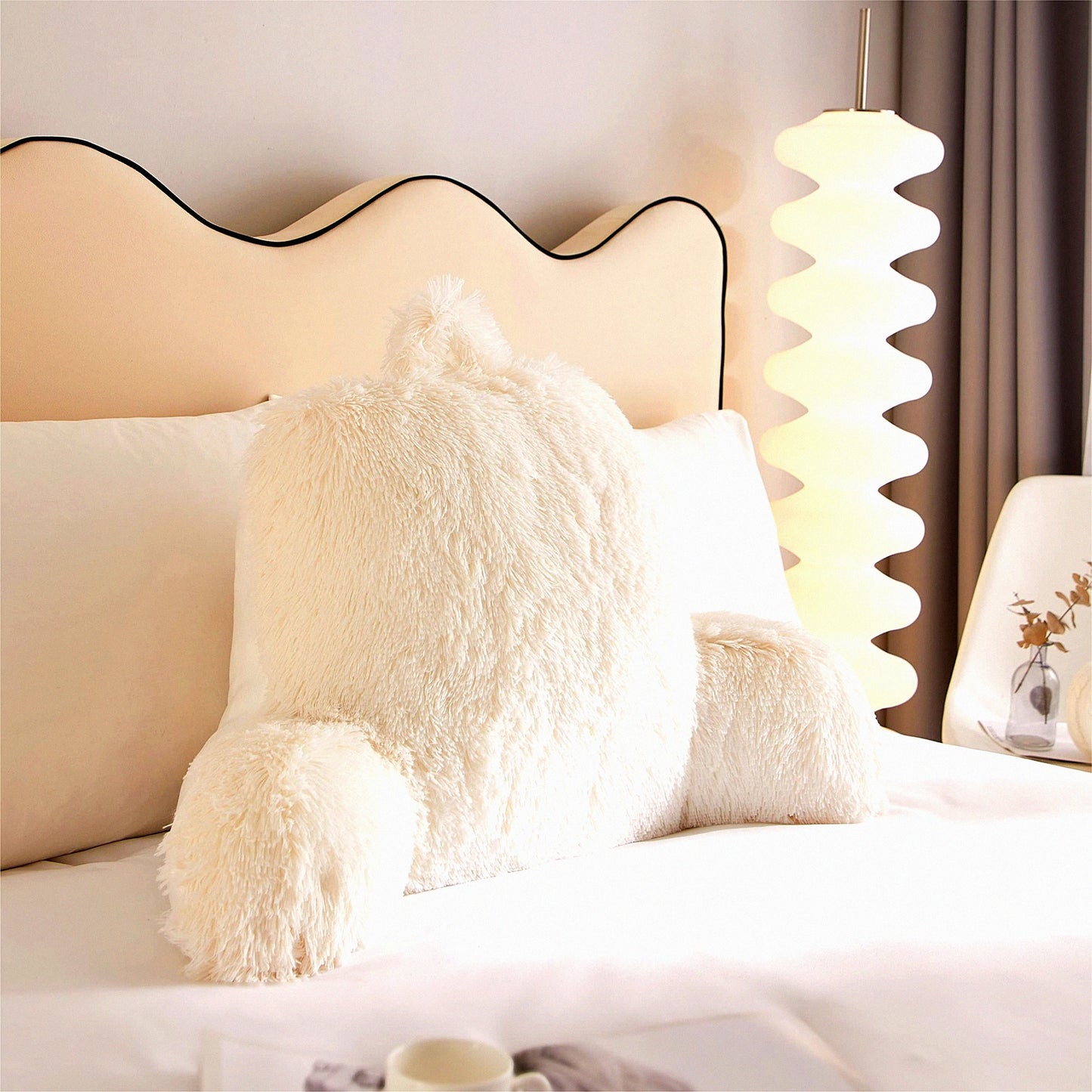 LongLocks Comfort Support Pillow - Ivory - Ergonomic Design for Long Hair Care, Neck Pain Relief, and Relaxation - Ideal for Home and Travel