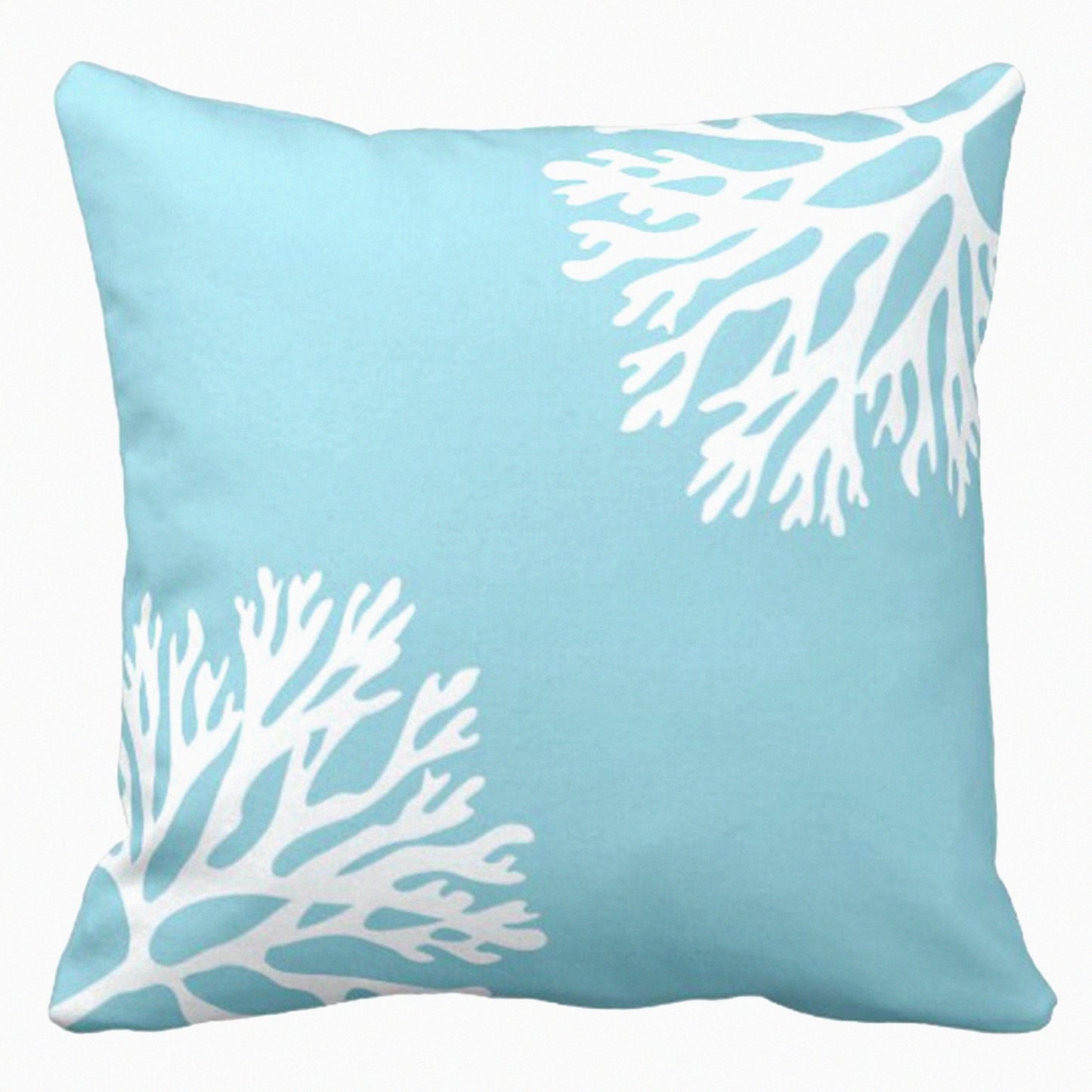 Coral Silhouette Sea Blue Pillowcase - Decorative Throw Pillow Cover for Home Decor, Square 20 x 20 Inch Cushion Case
