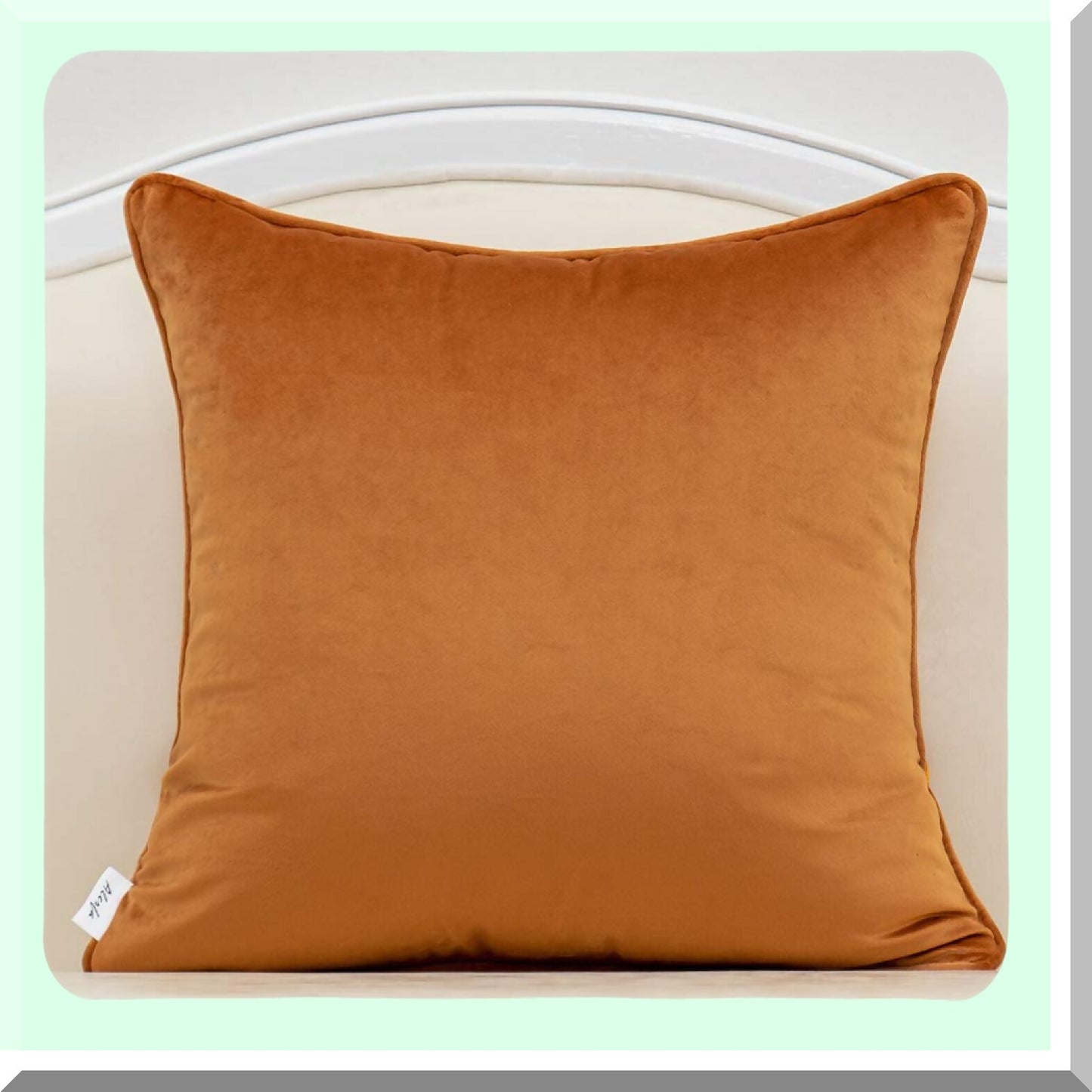 Maple Leaf Velvet Lumbar Pillow Cover - Modern Luxury Decorative Cushion Case for Couch, Sofa, Living Room, Bedroom, Car - 18x18 Inch Orange Square