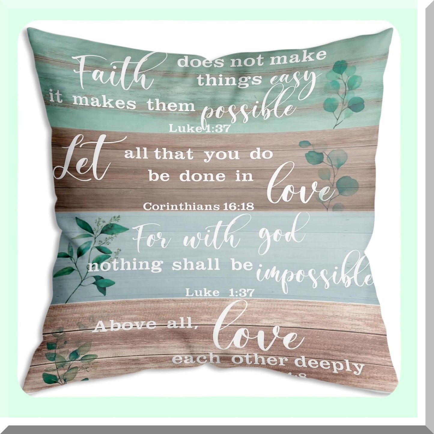 Psalms Prayer Pillow Covers - Wood Grain Rustic Decor - Christian Scripture Home Decor - Housewarming Gift - Church Gifts - Bible Verse Decor