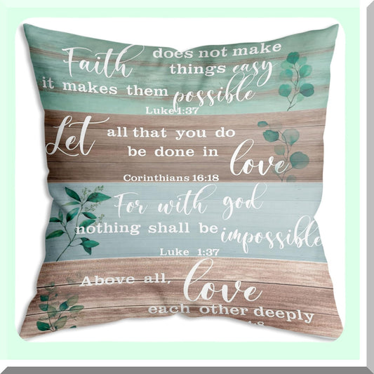 Psalms Prayer Pillow Covers - Wood Grain Rustic Decor - Christian Scripture Home Decor - Housewarming Gift - Church Gifts - Bible Verse Decor