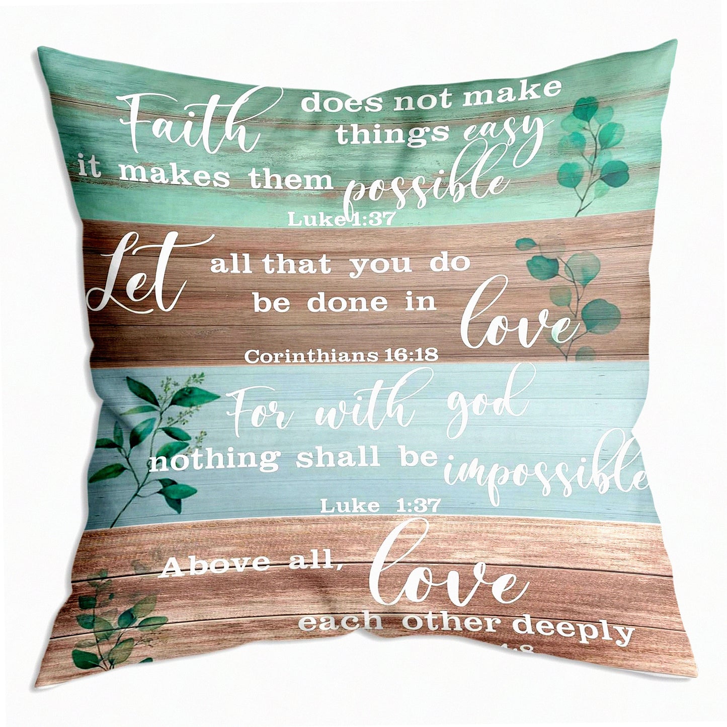 Psalms Prayer Pillow Covers - Wood Grain Rustic Decor - Christian Scripture Home Decor - Housewarming Gift - Church Gifts - Bible Verse Decor