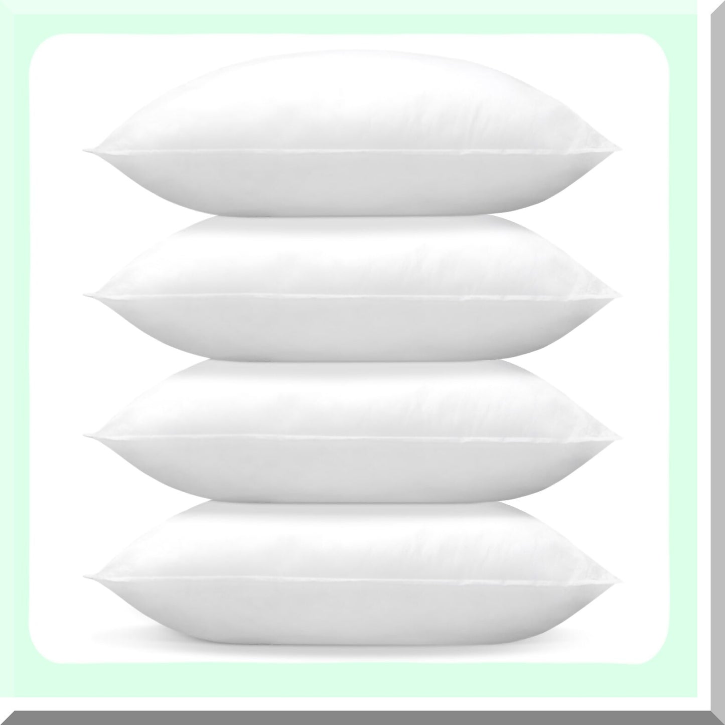 FluffLux 16x16 Pillow Inserts - Premium Square Throw Pillow Forms for Sofa Bed Couch - Decorative Sham Stuffer Set of 4 - Indoor Living Room Décor