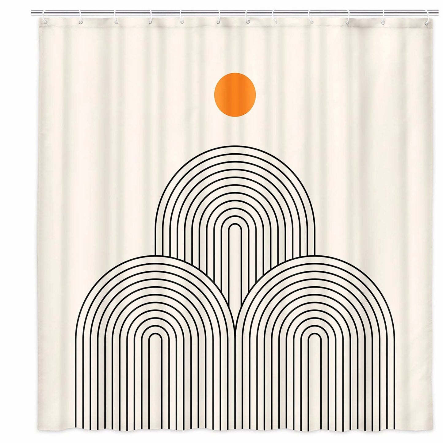 Mid Century Modern Fabric Shower Curtain 69x70 Inch