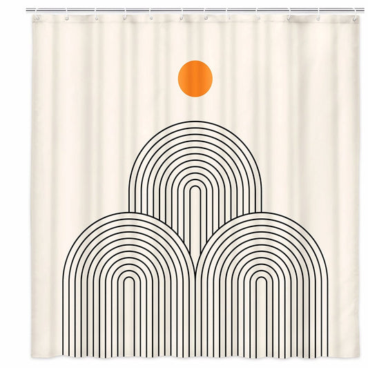 Mid Century Modern Fabric Shower Curtain 69x70 Inch