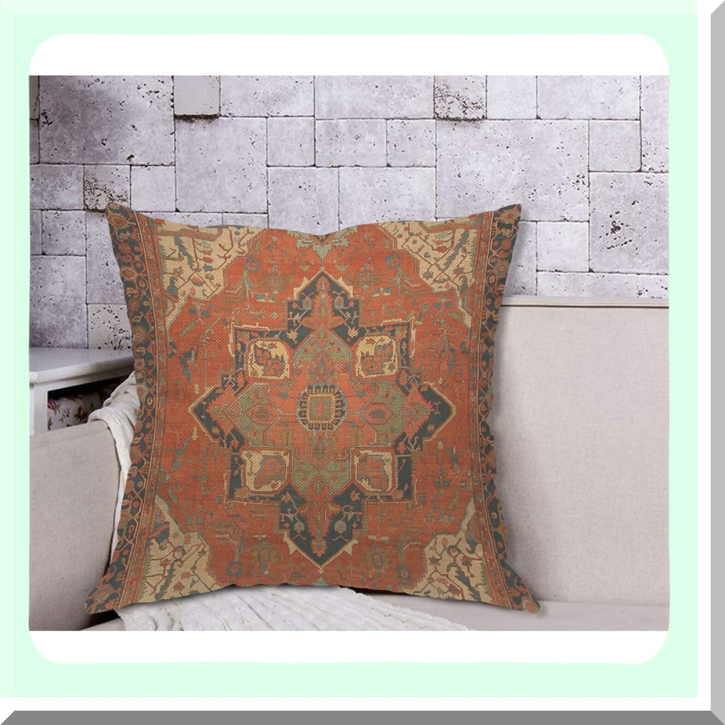 Ethnic Ride Vintage Tradition Pillow Cover - Tribal Pattern Flying Carpet Cushion Case for Home Decor. Perfect for Men, Women, Boys, Girls.