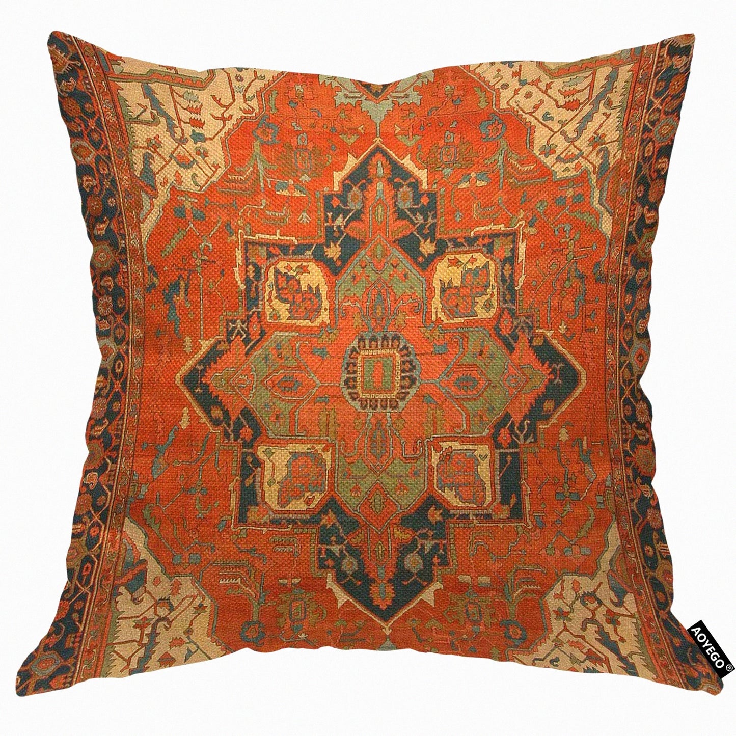 Ethnic Ride Vintage Tradition Pillow Cover - Tribal Pattern Flying Carpet Cushion Case for Home Decor. Perfect for Men, Women, Boys, Girls.