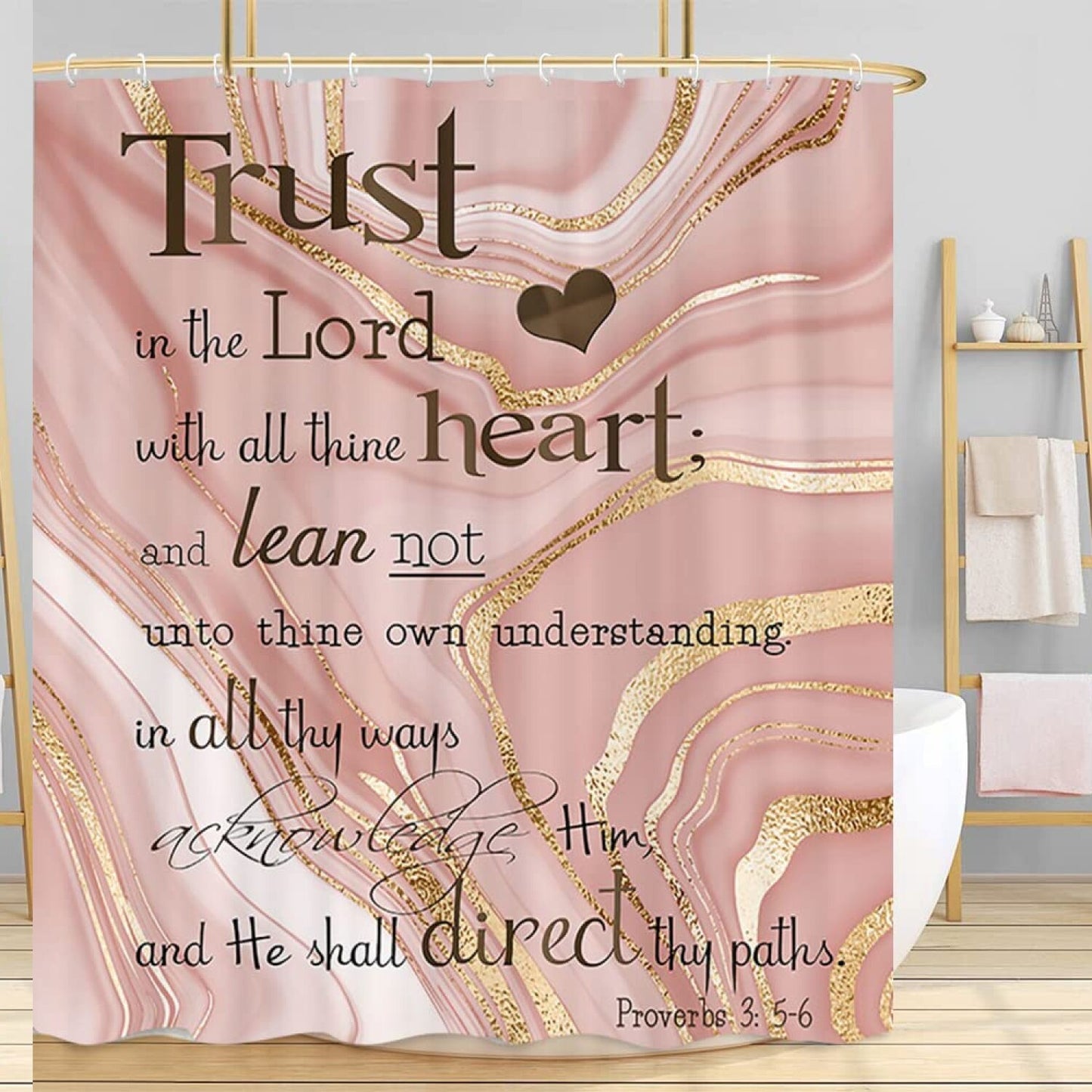 Abstract Pink Marble Shower Curtain 72x72in with Hooks