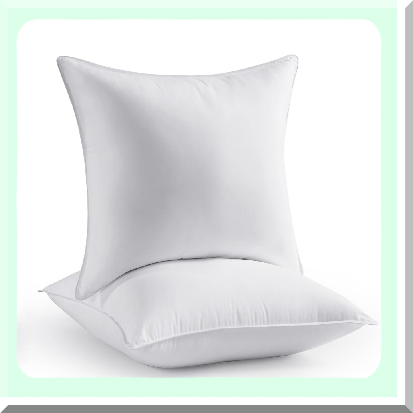 Fluffy Comfort Set - 20x20 Throw Pillow Inserts for Couch & Sofa, Soft Square Form Down Alternative Cushion Decorative Inserts - Pack of 2