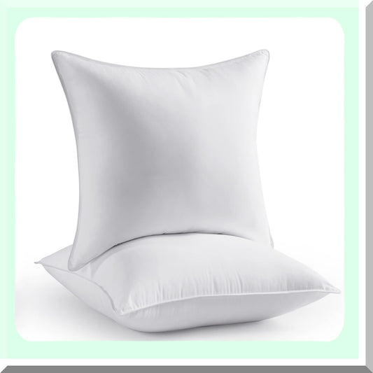 Fluffy Comfort Set - 20x20 Throw Pillow Inserts for Couch & Sofa, Soft Square Form Down Alternative Cushion Decorative Inserts - Pack of 2