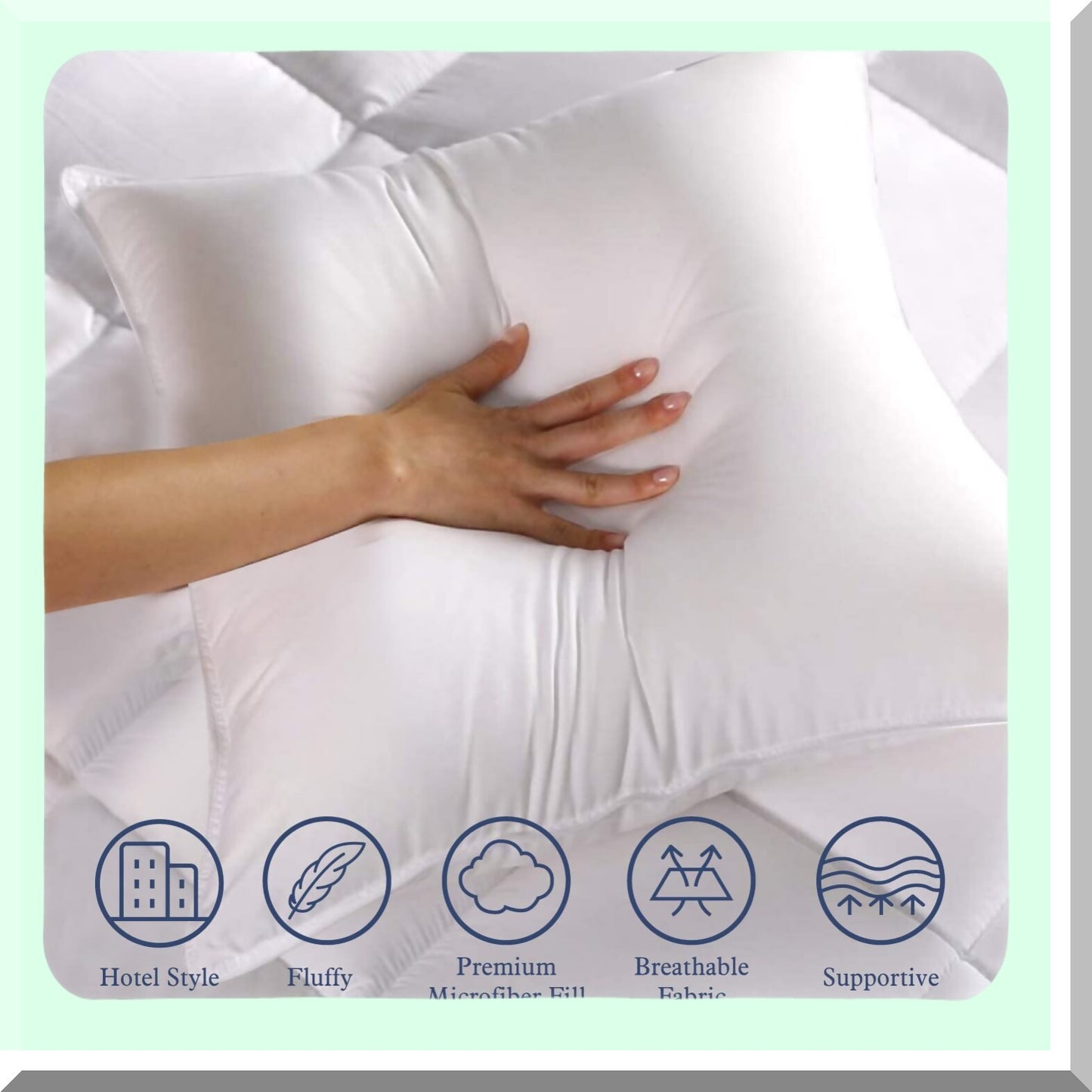 Fluffy Comfort Set - 20x20 Throw Pillow Inserts for Couch & Sofa, Soft Square Form Down Alternative Cushion Decorative Inserts - Pack of 2