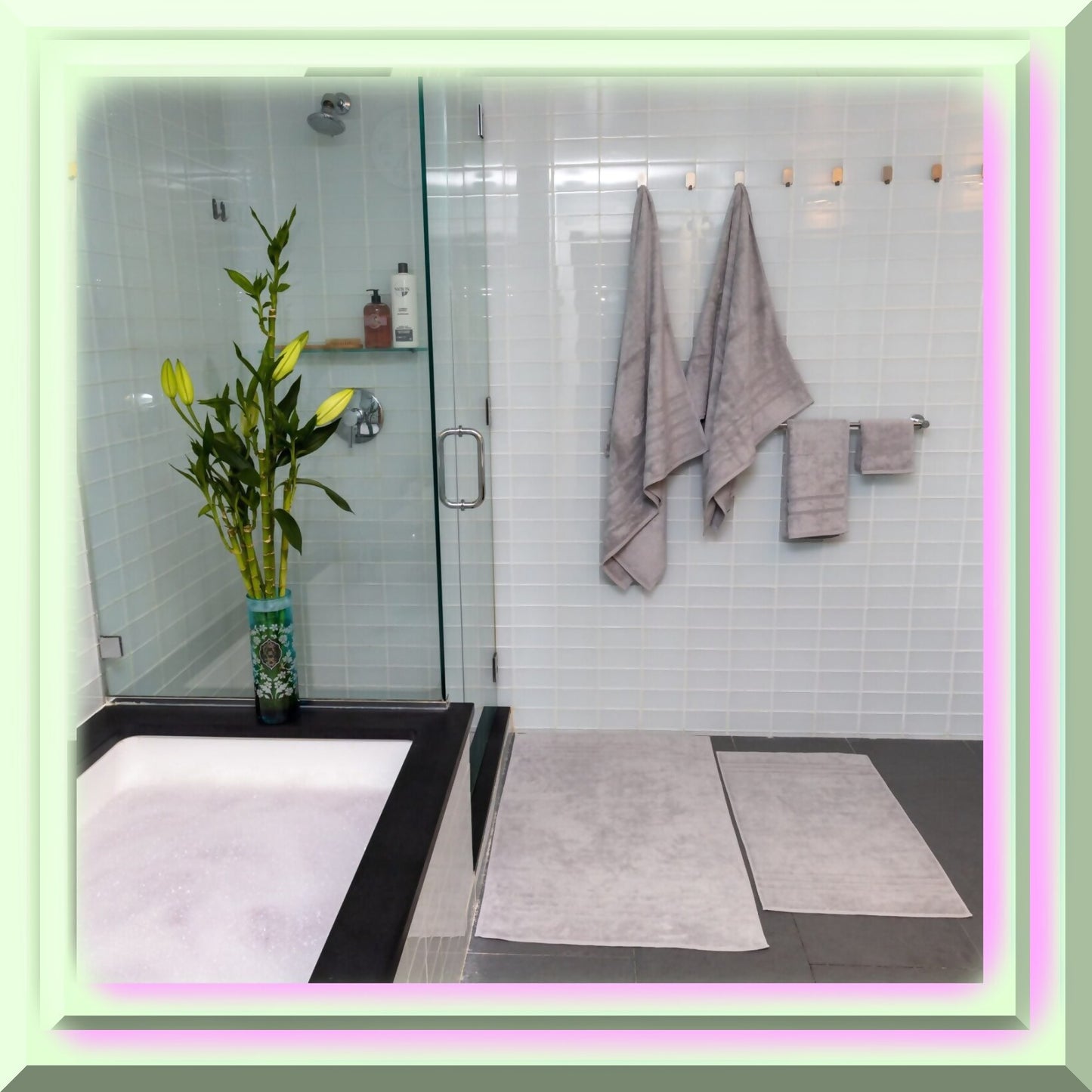 1000 GSM Light Grey Oversized Bath Mat 28x44