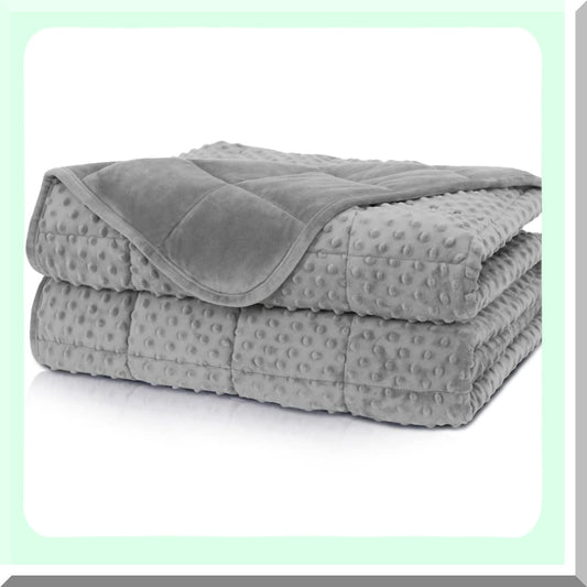 CalmRest Twin Weighted Blanket 15lbs - Soft Minky, Breathable, All-Season Comfort with Premium Glass Beads (48"x78", Gray)"