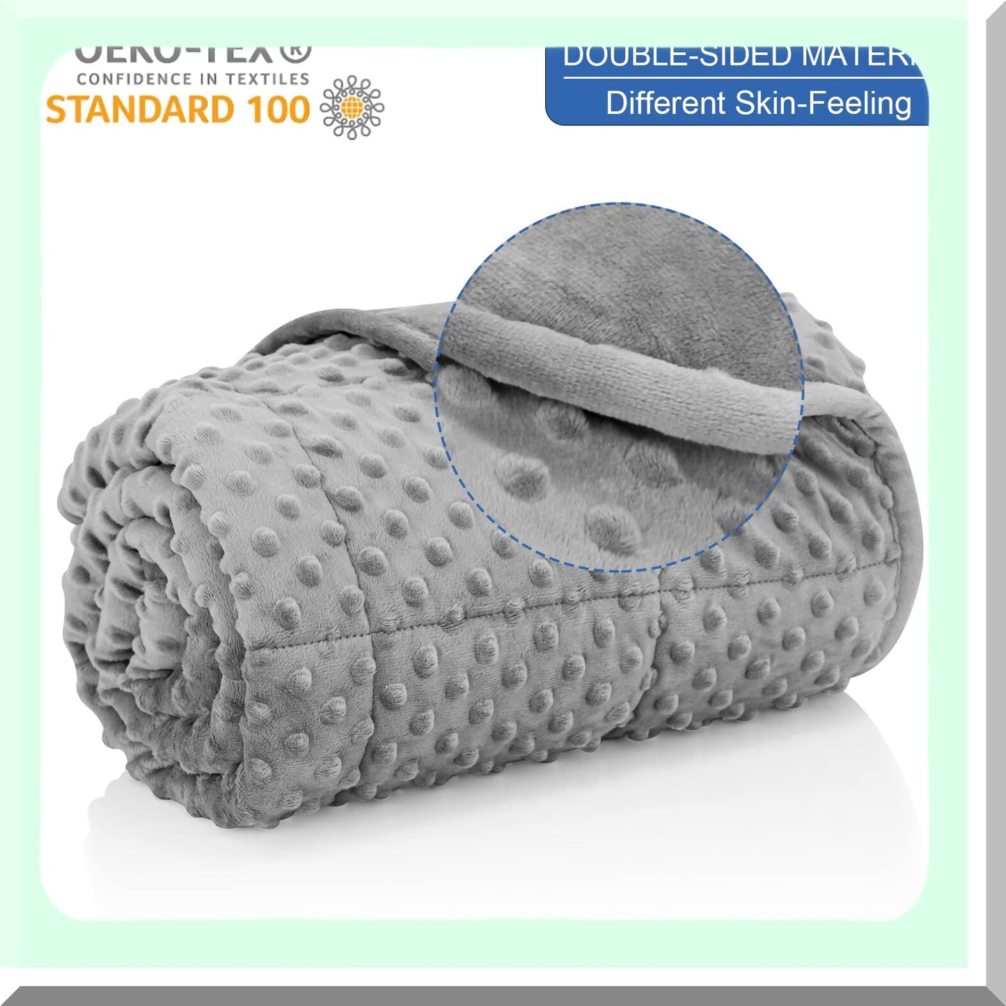 CalmRest Twin Weighted Blanket 15lbs - Soft Minky, Breathable, All-Season Comfort with Premium Glass Beads (48"x78", Gray)"