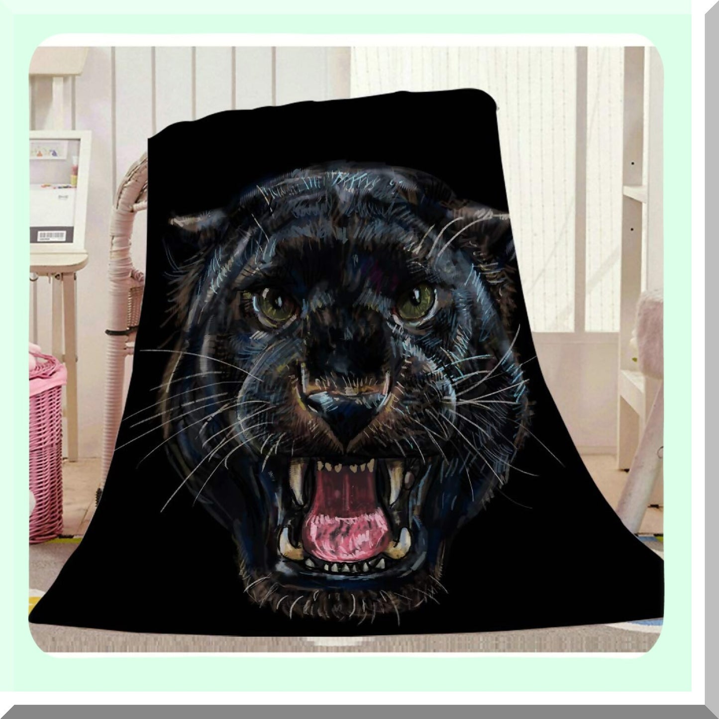 Panther Roar Cozy Throw - Soft Warm Decorative Blanket for Bed, Chair, Couch, Sofa 30"x40""