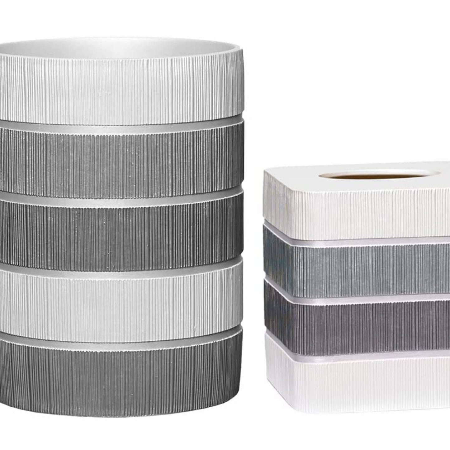 2pc Gray Modern Bath Accessories Set